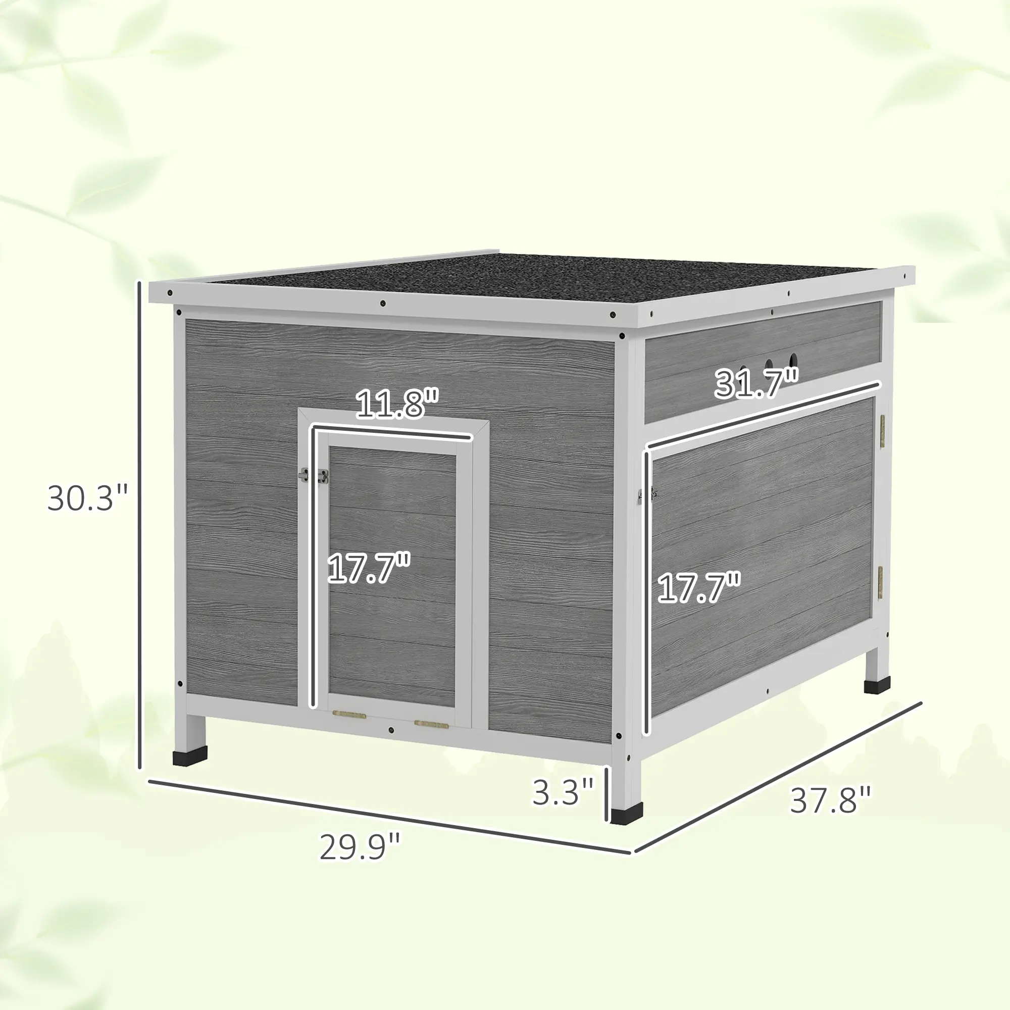 Wooden Duck Coop with Openable Roof, Removable Floor, Double Doors, Ramp, for 3-6 Ducks, Chickens, 30" x 38" x 30"