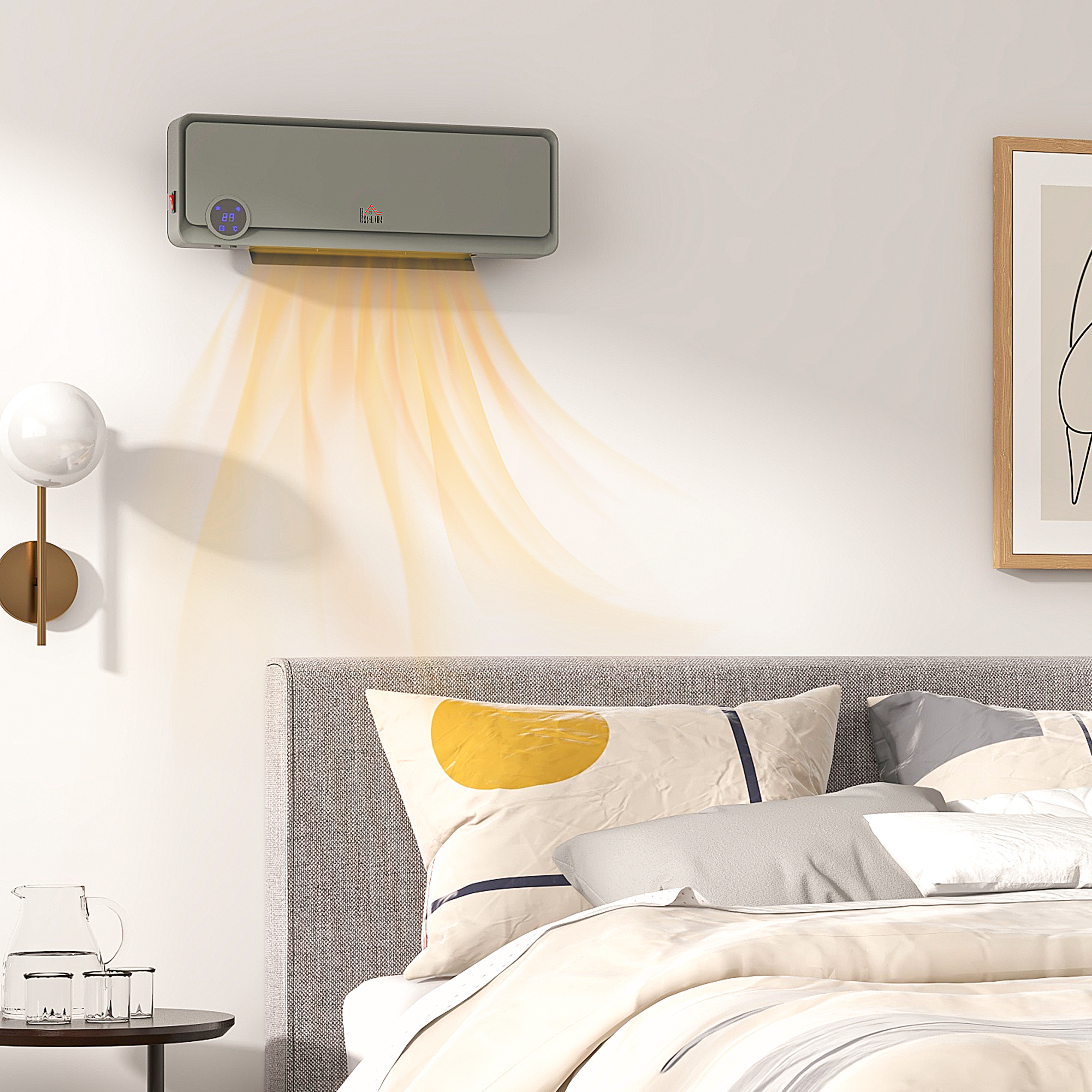 Wall Downflow Heater 2 Heat And Fan 1000W 2000W, Electric Space With Timer — image 5