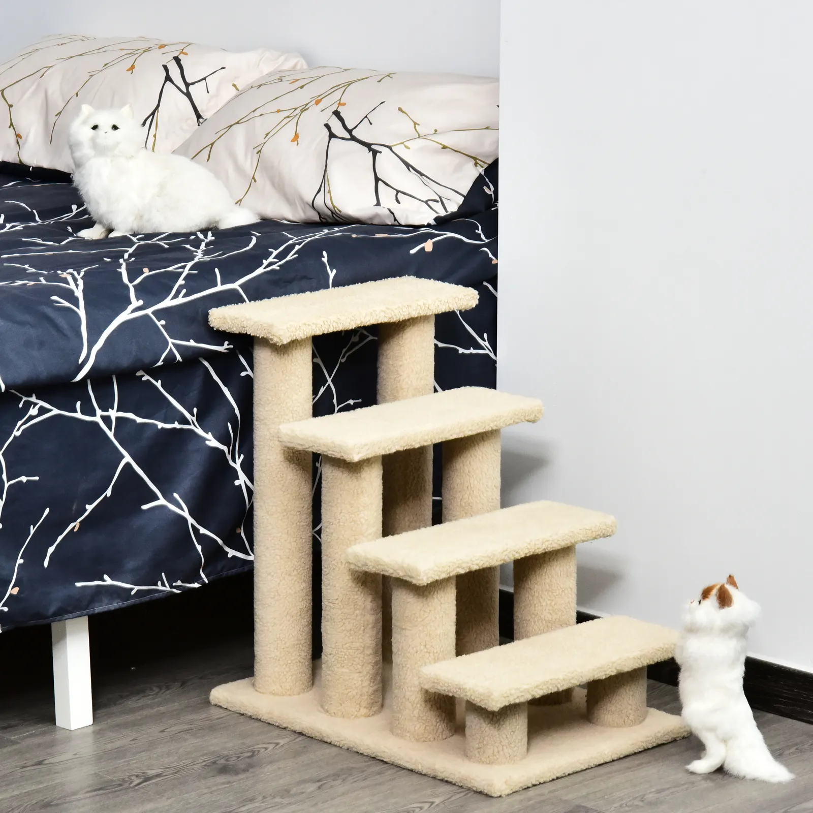 25" 4-Step Multi-Level Carpeted Cat Scratching Post