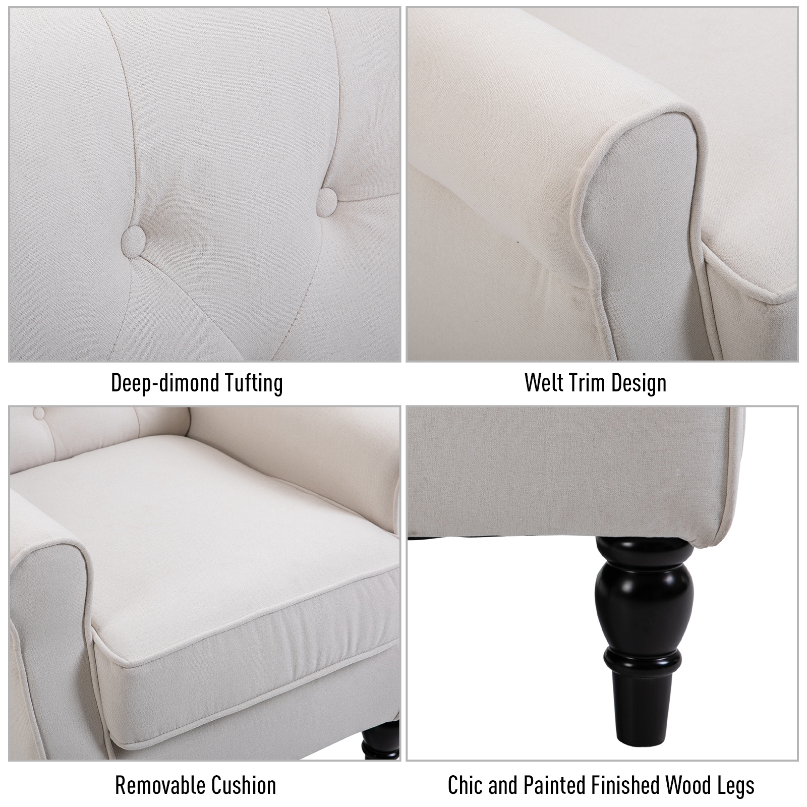 Tufted Wingback Accent Chair, picture 2 of 5
