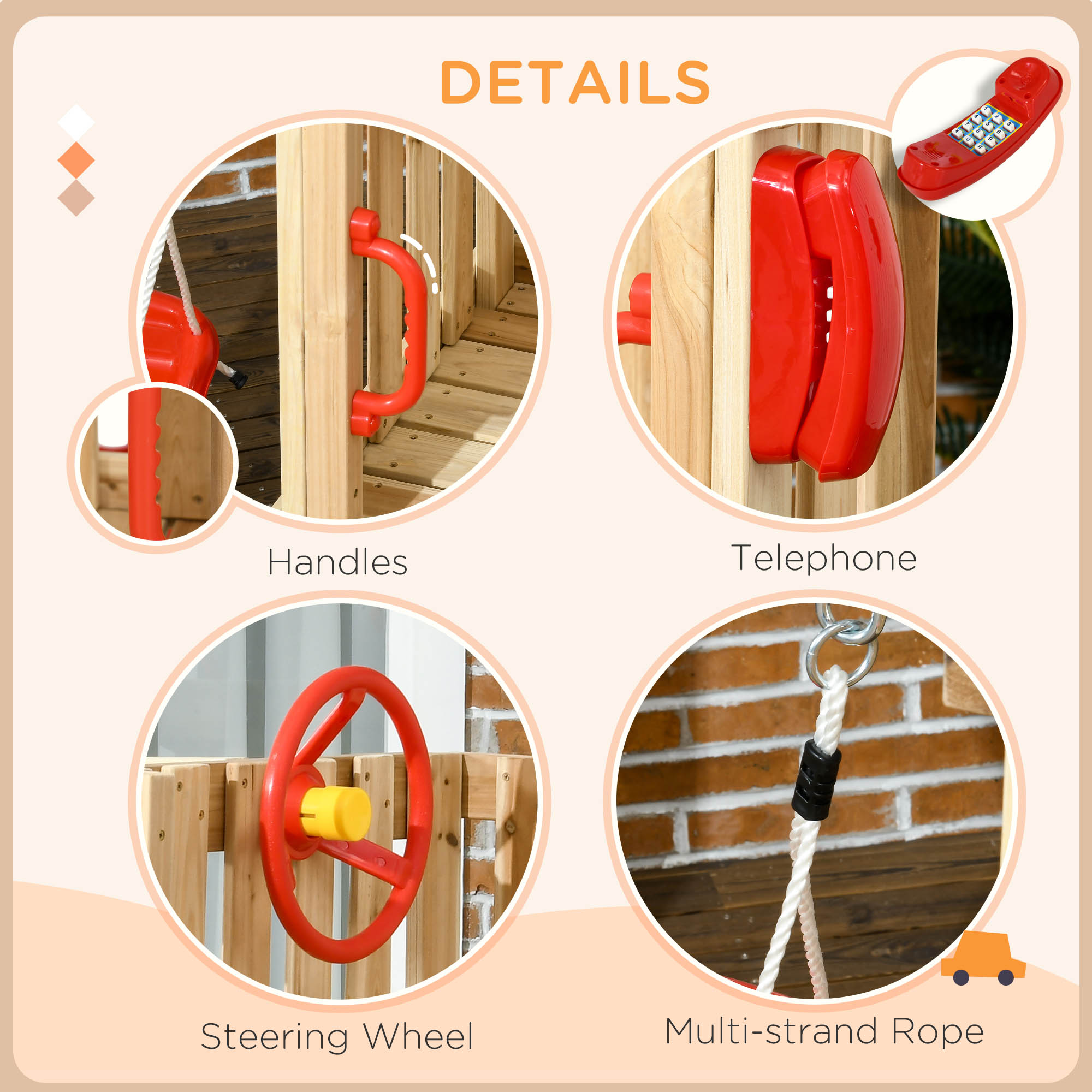 4-in-1 Wooden Swing Set with Swing β photo 6