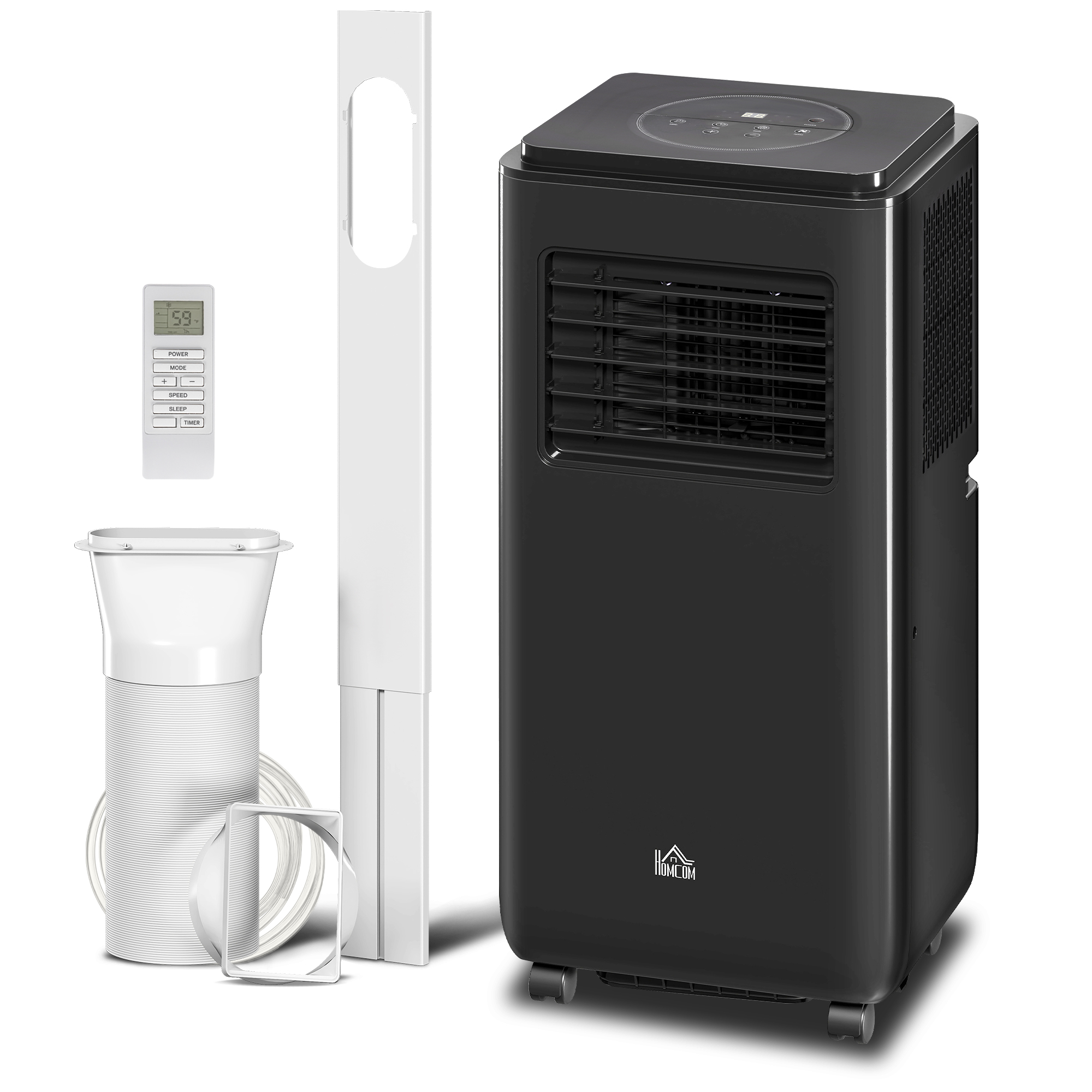 10,000 BTU Moible Air Conditioner 440 Sq. Ft., Dehumidifier Fan Auto Sleep with 24H Timer On/Off, Window Kit, Black image 16