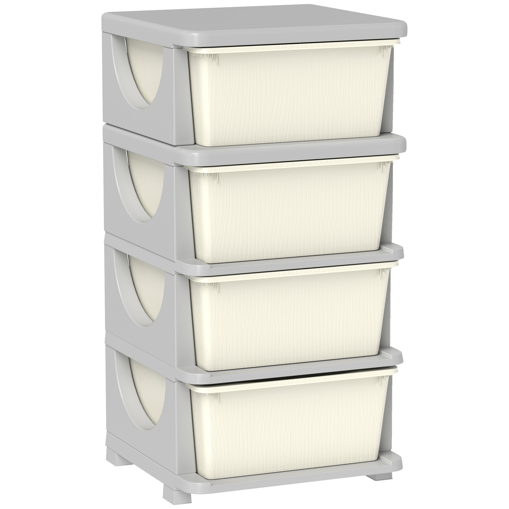 Four-Tier Kids Storage Boxes, With Four Drawers - White — image 2