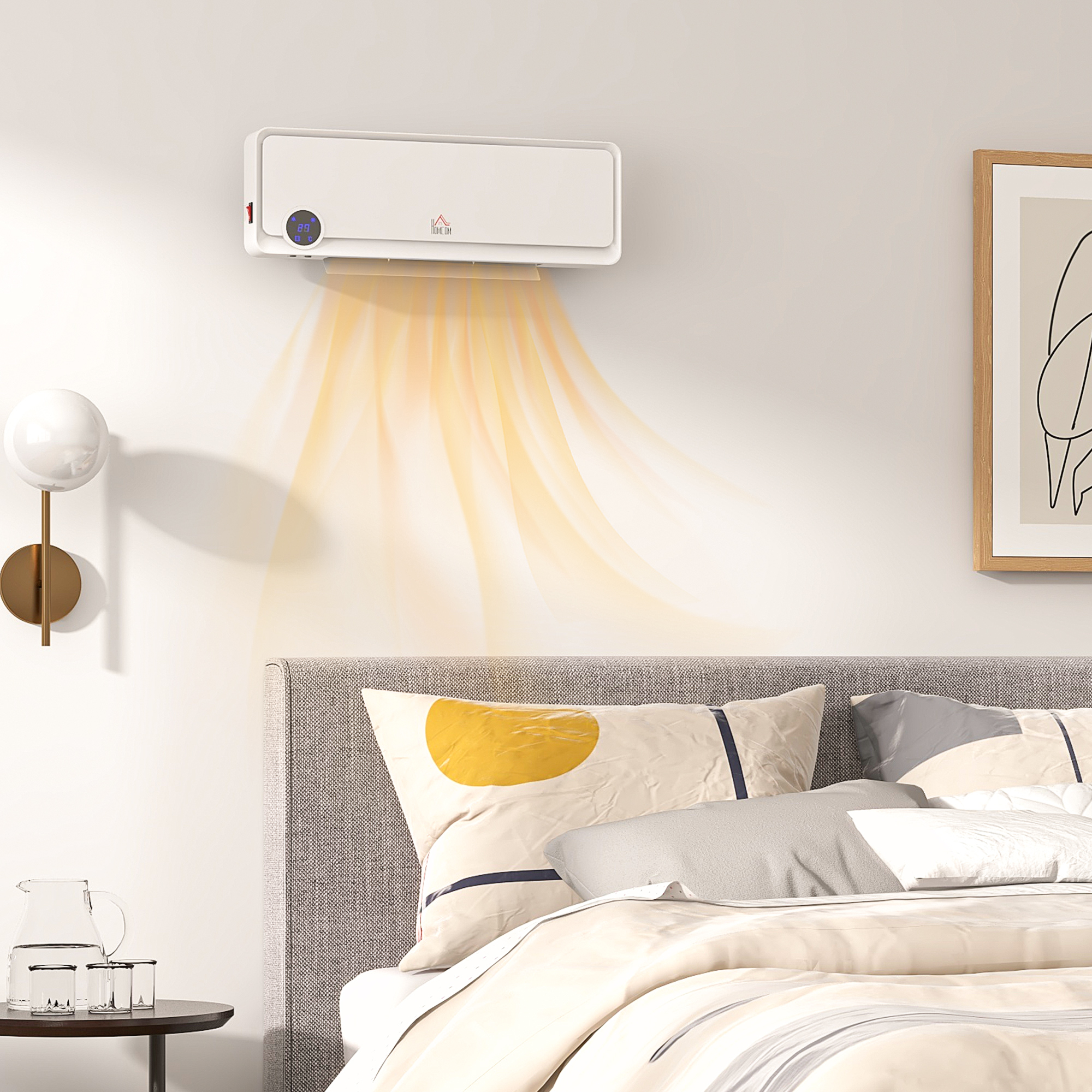 Wall Downflow Heater 2 Heat And Fan1000W2000W, Electric Space With Timer Remote — image 4