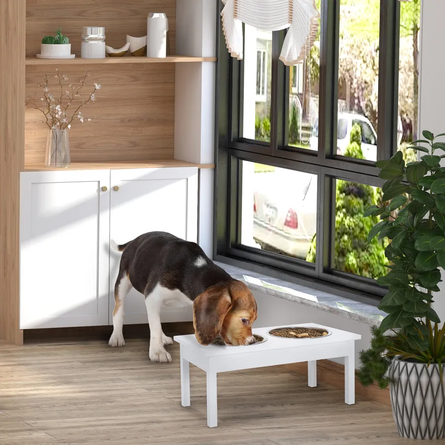 23 Wooden Heavy Duty Dog Food Bowls Pet Elevated Feeding
