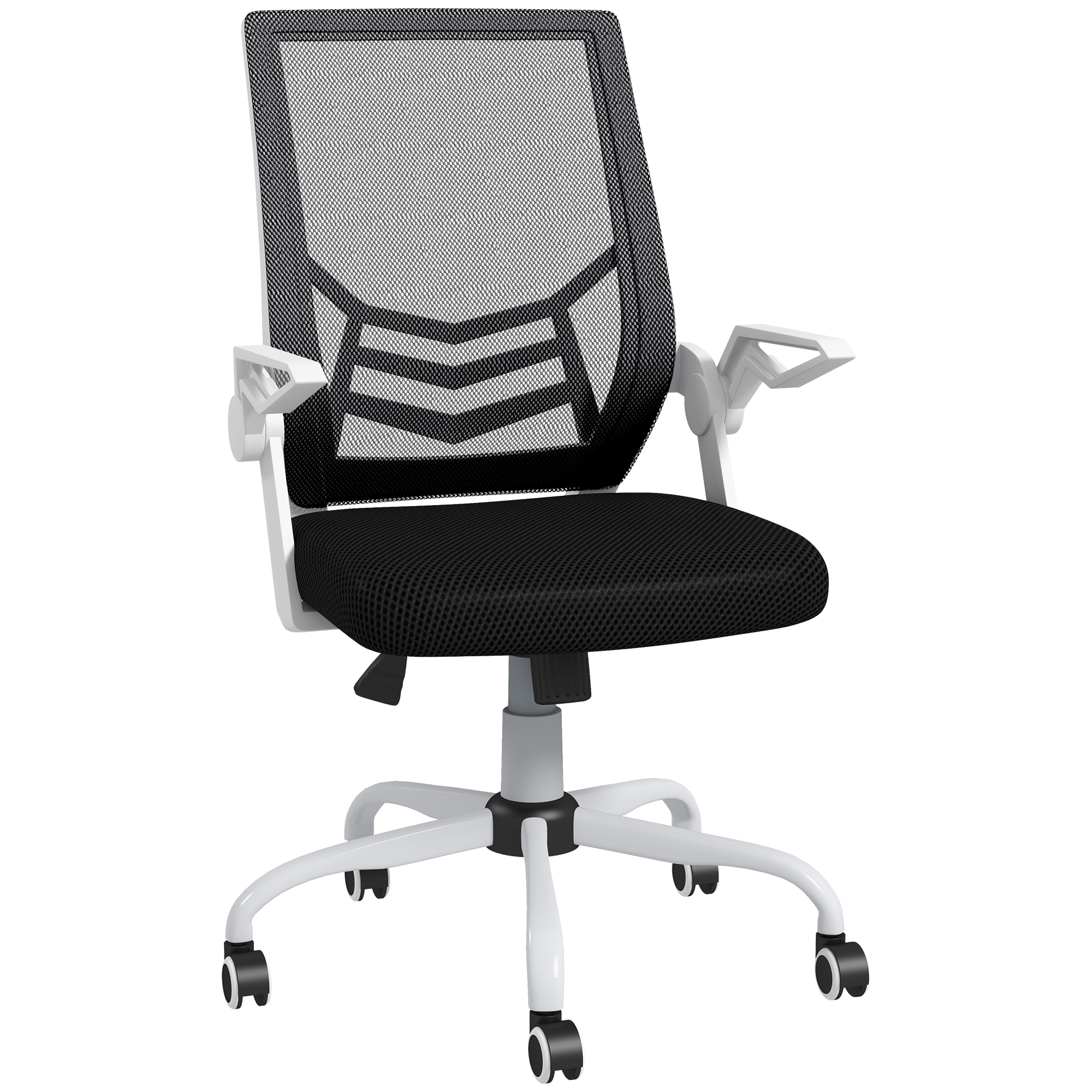 Vinsetto Mesh Office Chair, Computer Desk With Flip-up Armrests, Lumbar Back — image 4