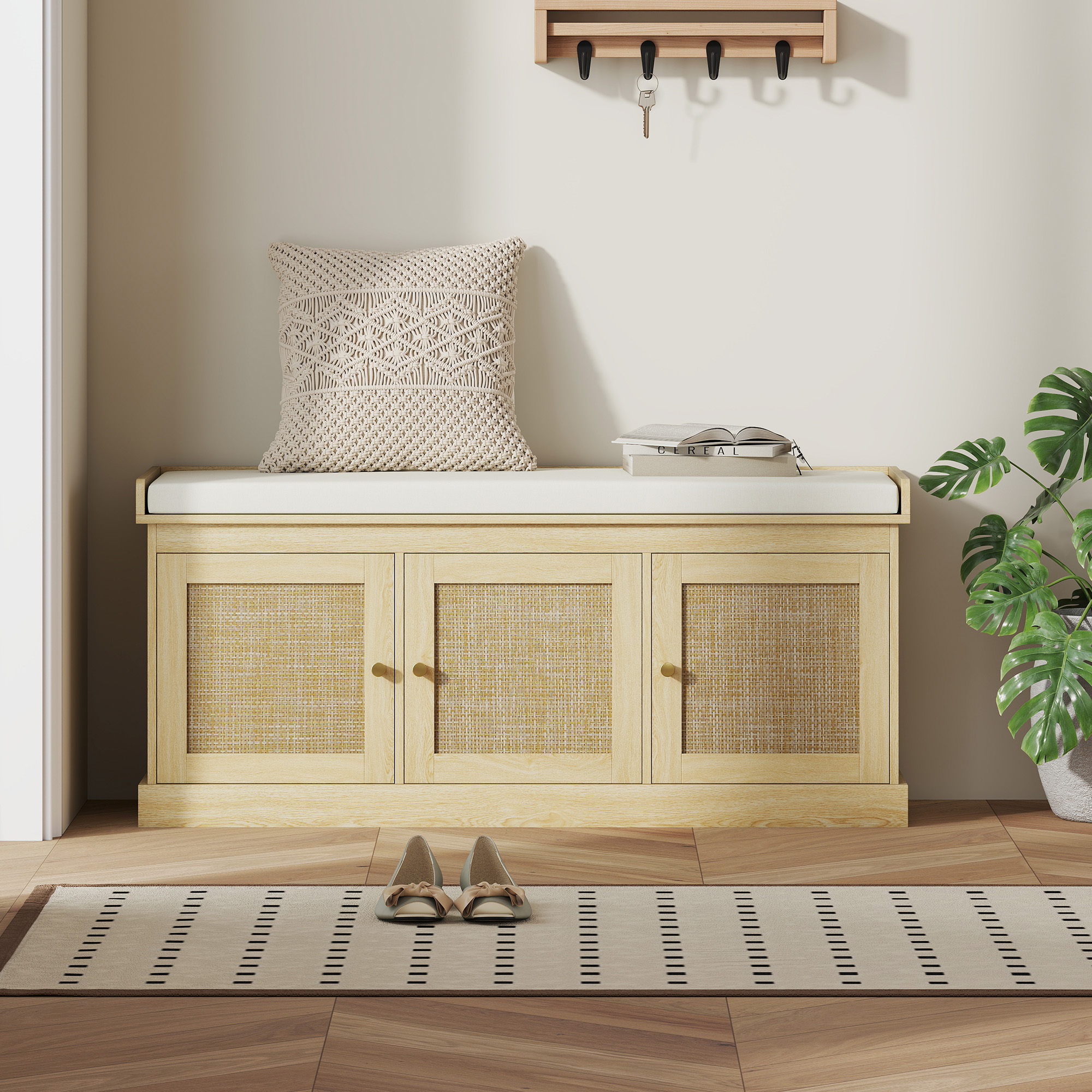 Shoe Storage Bench with Cushion