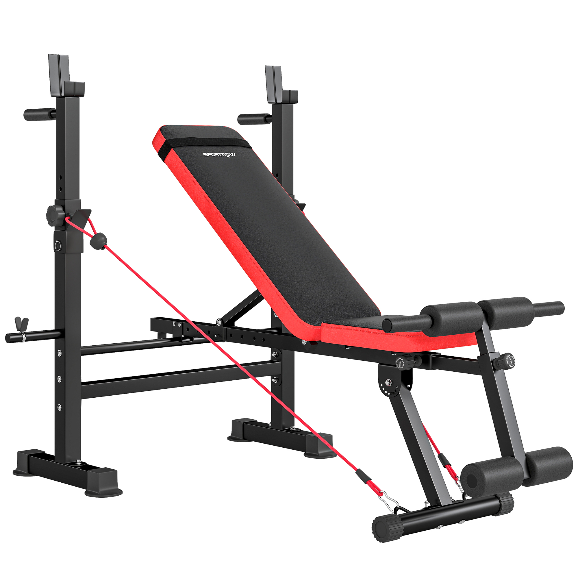 SPORTNOW Adjustable Weight Bench With Squat Rack And Dip Stand — image 3
