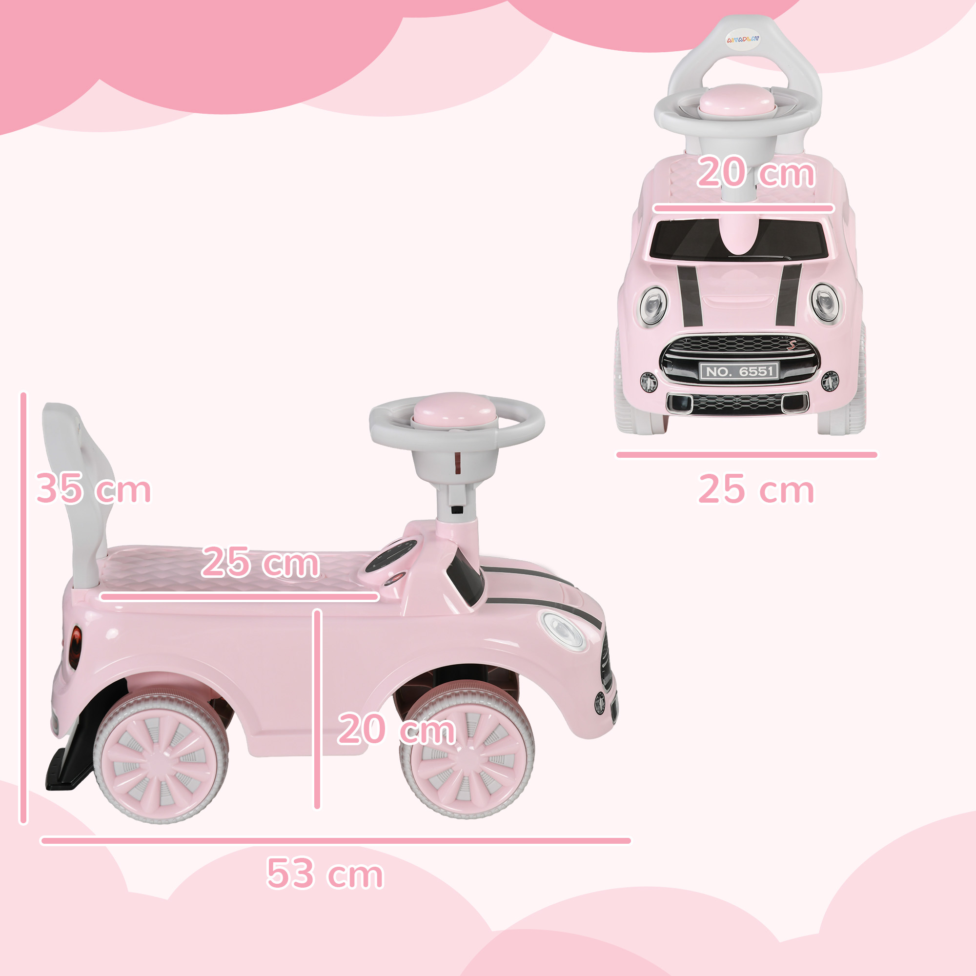 Foot To Floor Ride On Car Sliding W/ Air Horn, Anti-Over-Backwards, 18 To 36 — image 4