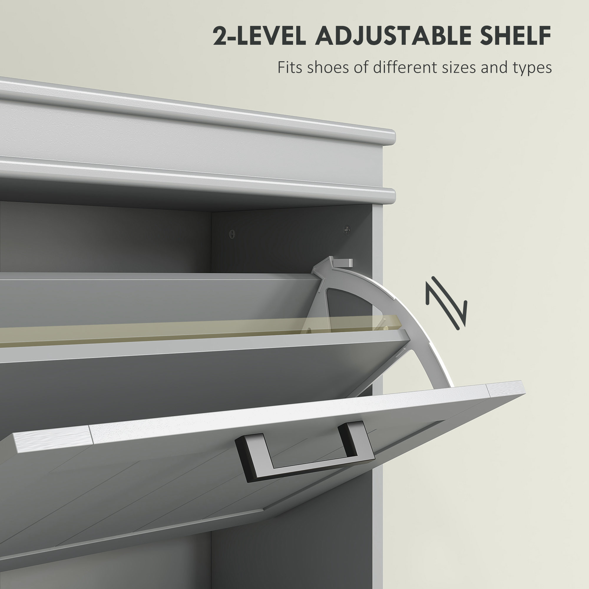 Three-Drawer Minimalistic Shoe Cabinet - Grey — image 5