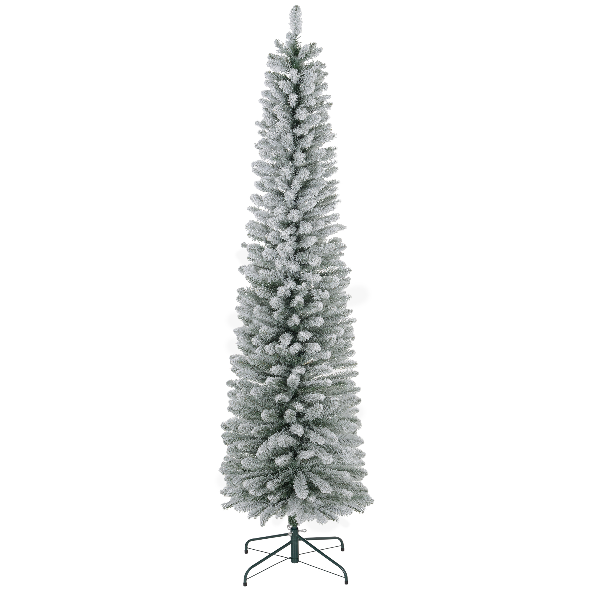 7ft Artificial Snowy Pencil Christmas Tree - White — image 2
