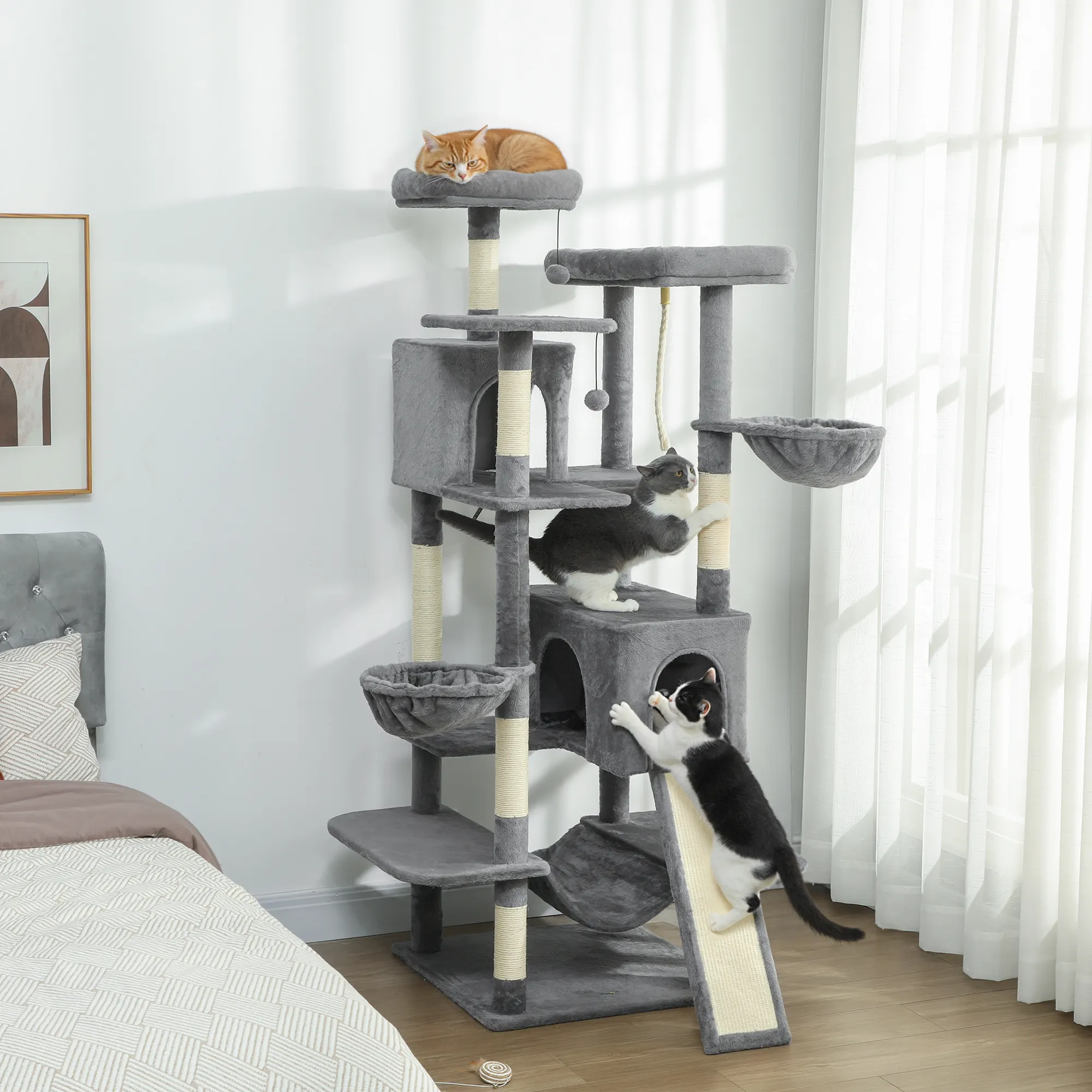69" Cat Tree, Multi-Level Tower