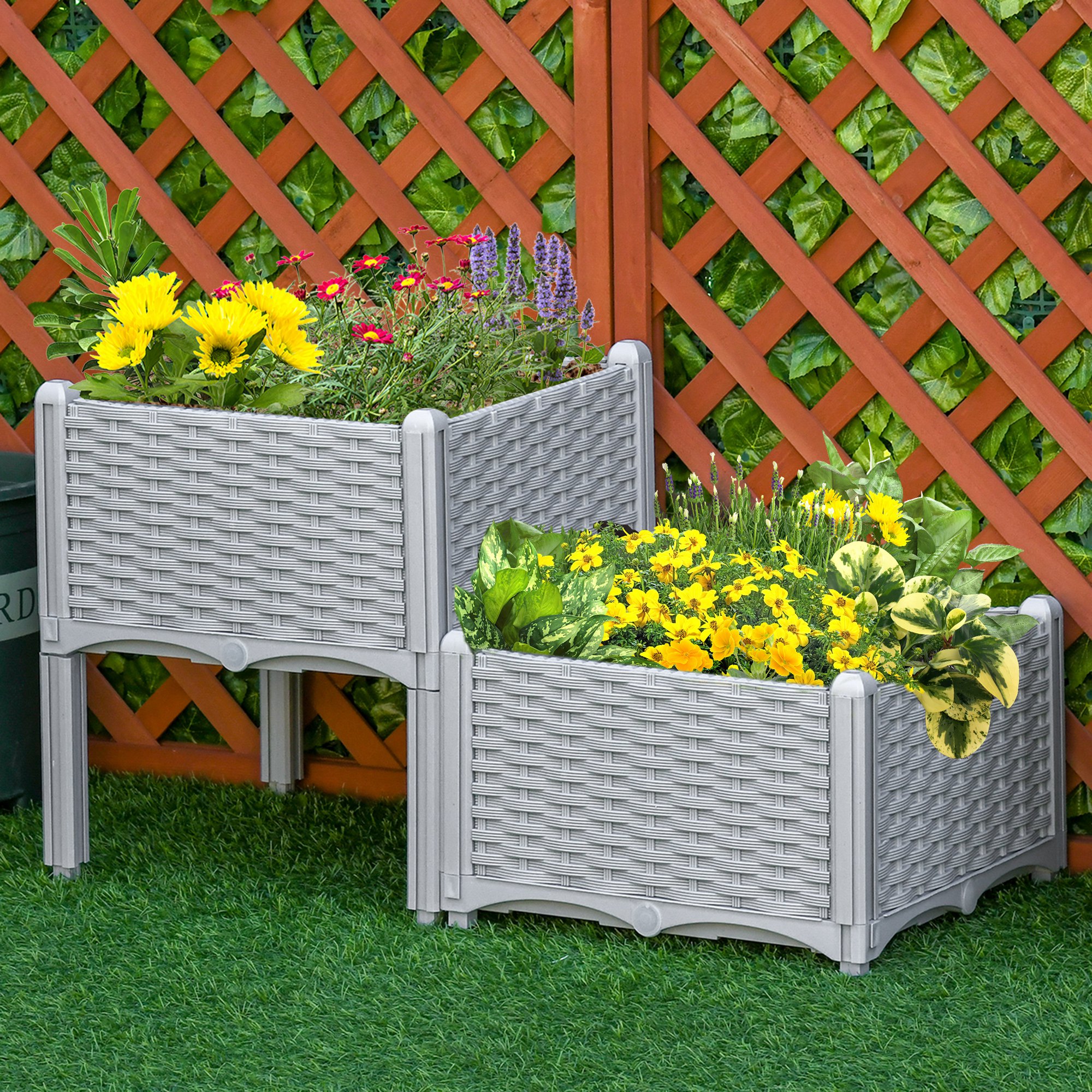 Raised Garden Bed with Legs, 2-Piece
