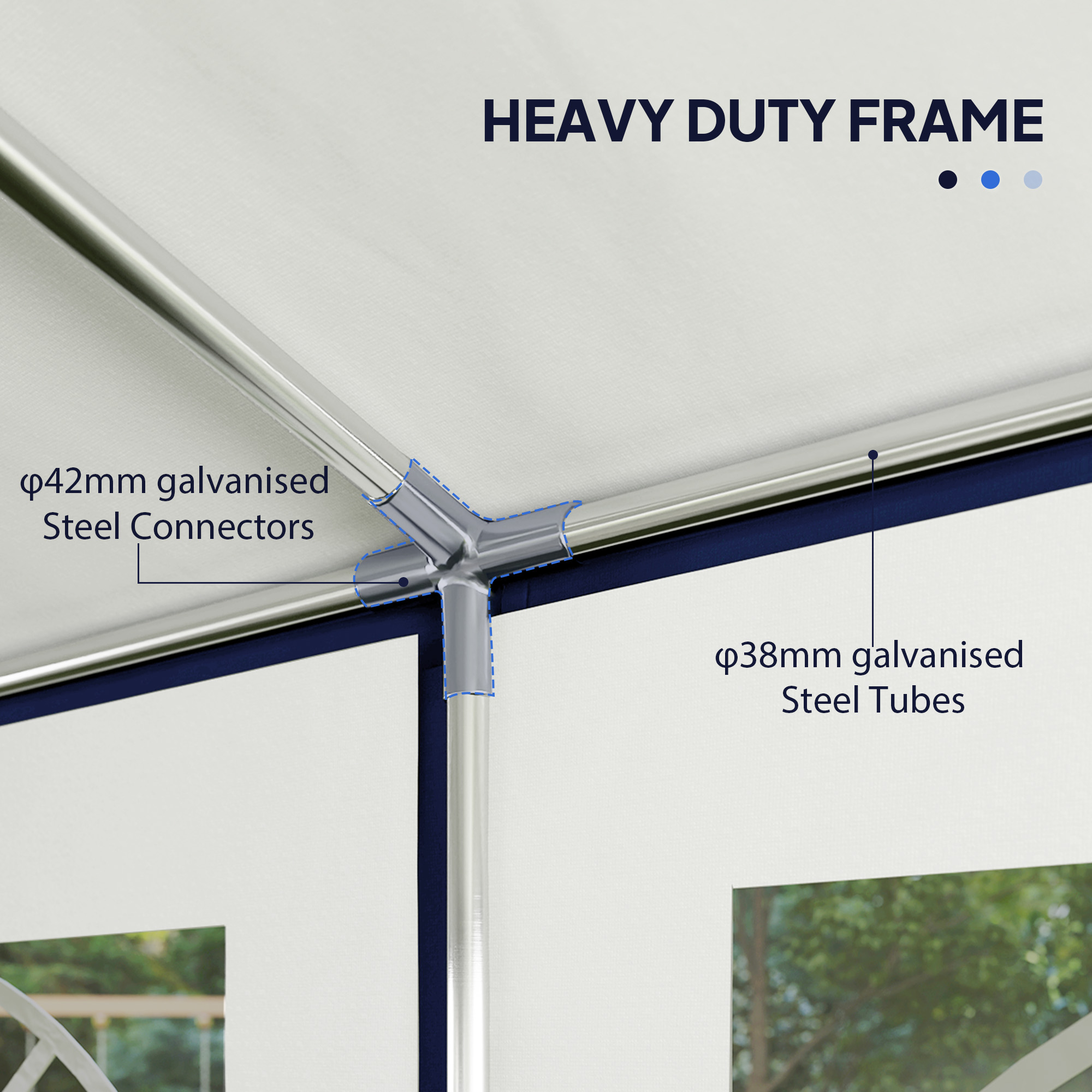 16.5′ x 33′ Large Party Tent, Heavy Duty Outdoor Canopy Tent with Removable Sidewalls, 10 Windows, Blue