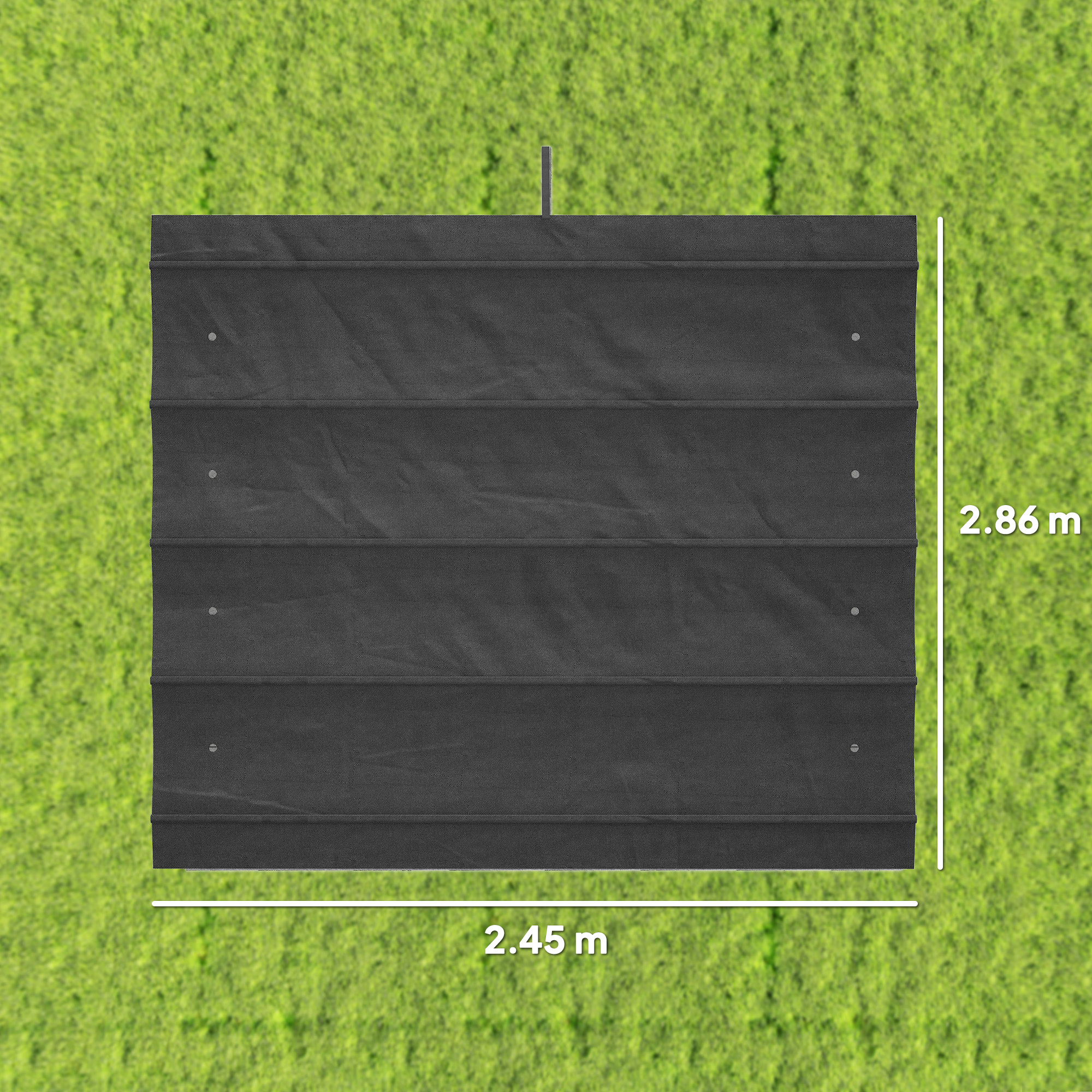 Pergola Cover Roof, 2.86 X 2.45 M Retractable Sun Shade Top For 3 X 2m Frame — image 3