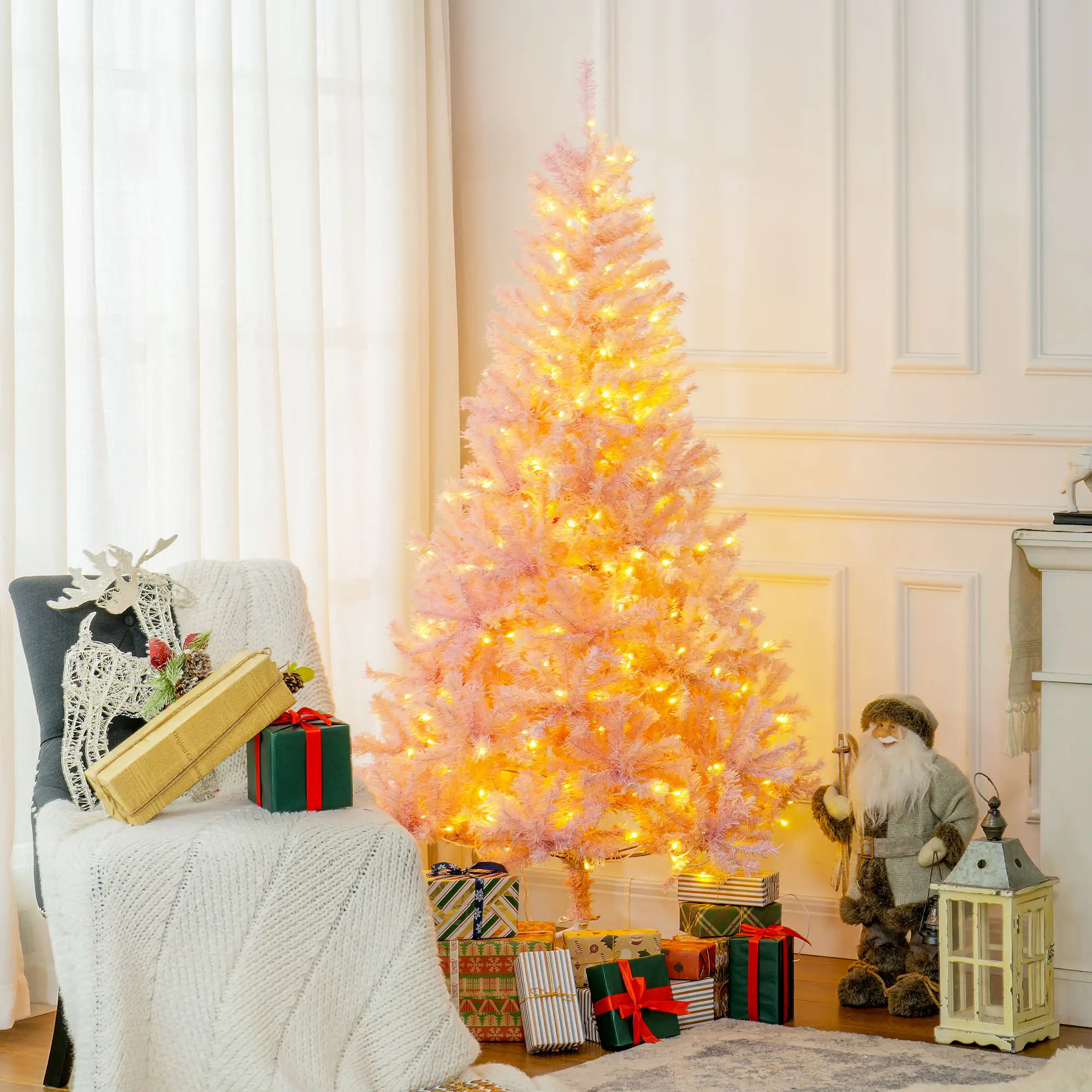 6 FT Tall PreLit Artificial Christmas Tree