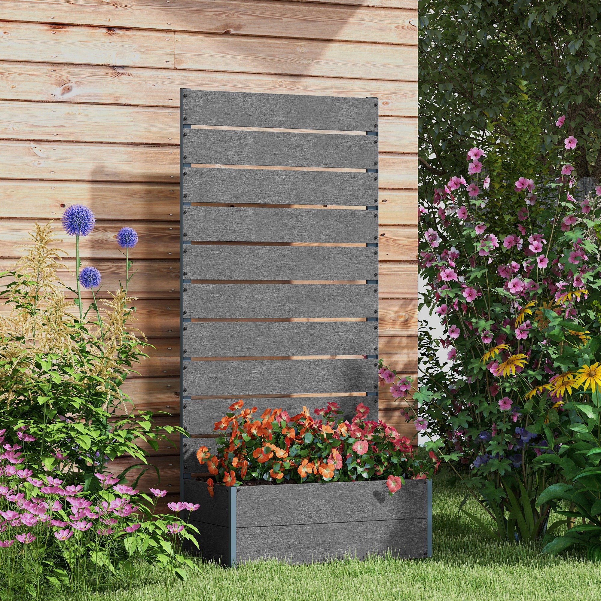 Trellis Planter for Climbing Plants, Raised Garden Bed with Trellis, Planter Box for Outdoor, 28.25" x…