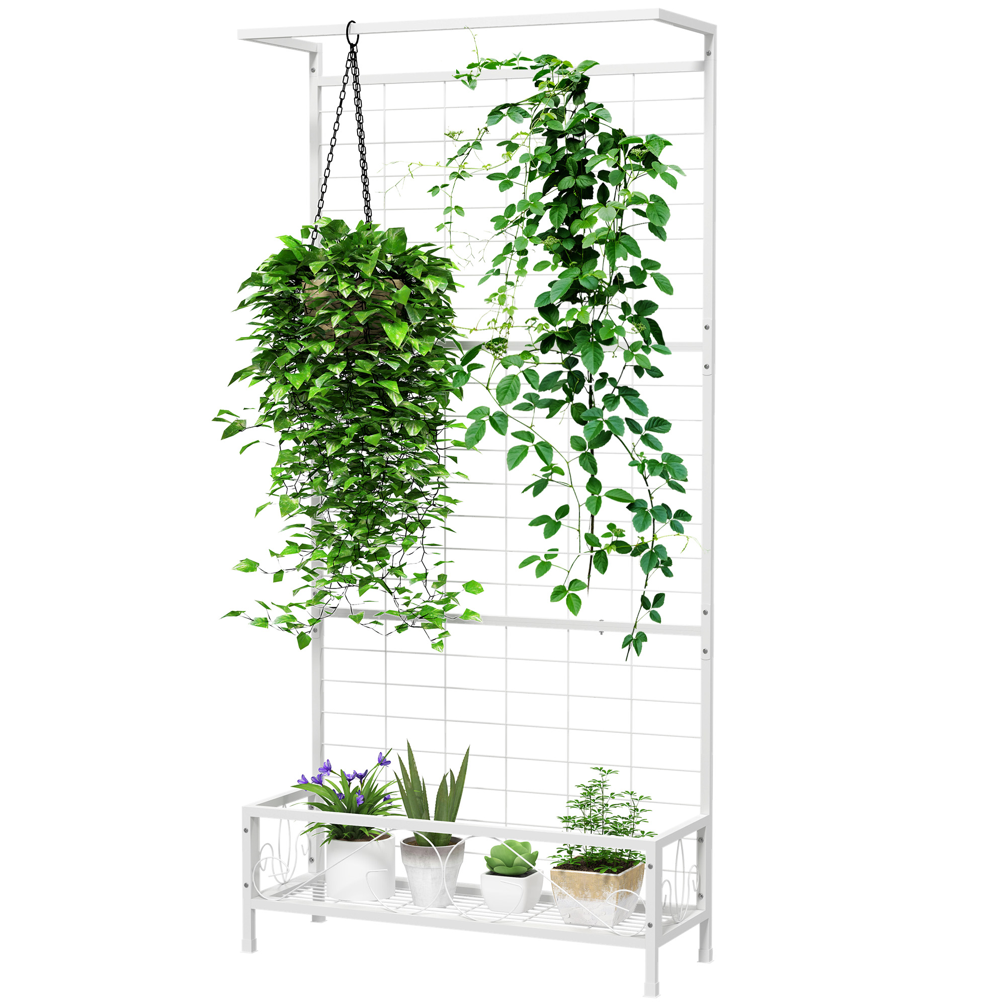 Tall Metal Plant Stand with Trellis, picture 3 of 3