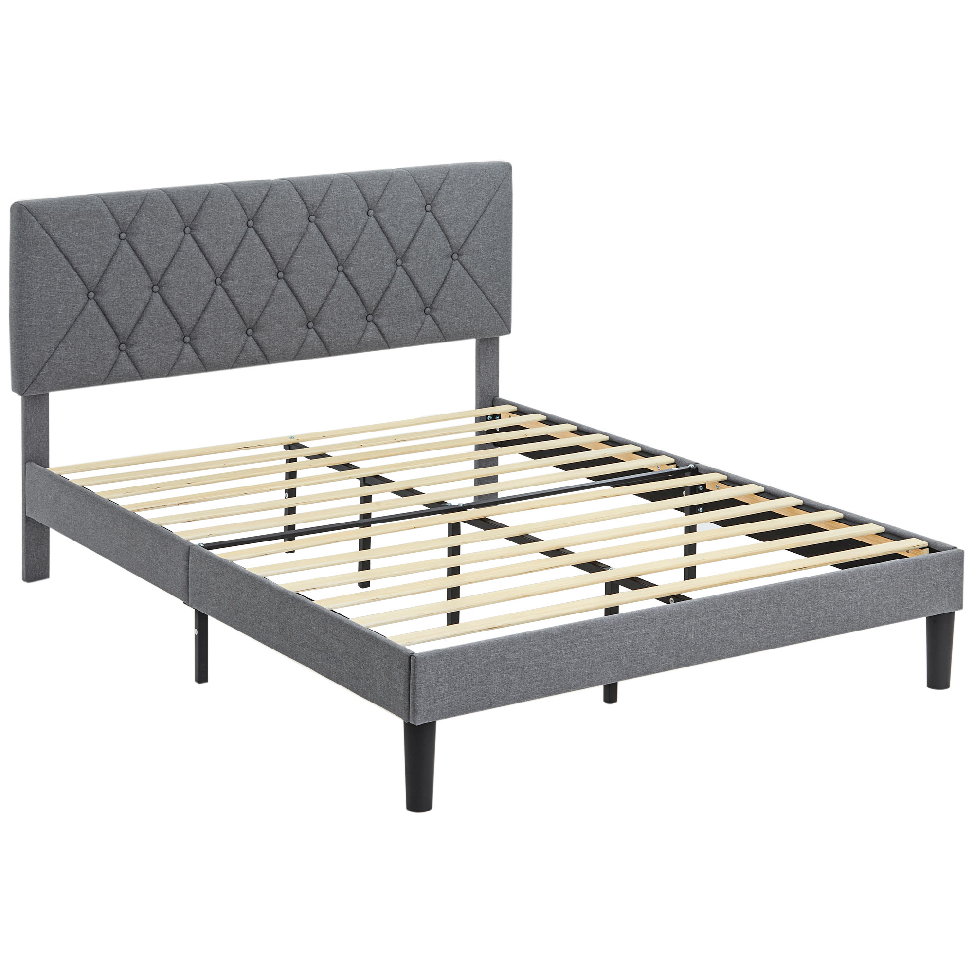 Double Bed Frame With 5-Level Adjustable Linen Upholstered Headboard 145W X — image 5