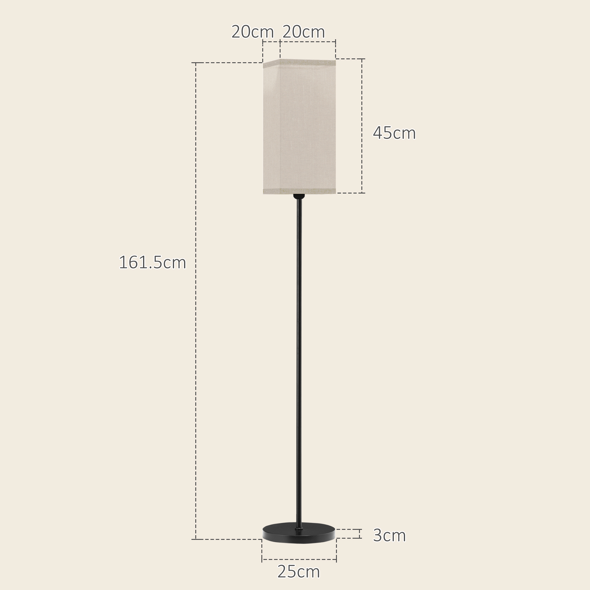 Floor Lamp, Modern Standing Lamp With Linen Shade, Tall Lamps For Living Room, Bedroom, With Foot Switch, Bulb Not Included, Black — foto 3