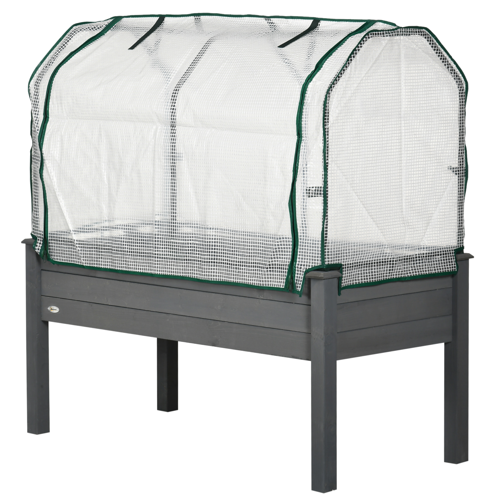 Raised Garden Bed with PE Greenhouse Cover Outdoor Planter Box for Herbs and Vegetables, 48 x 22 x 46…