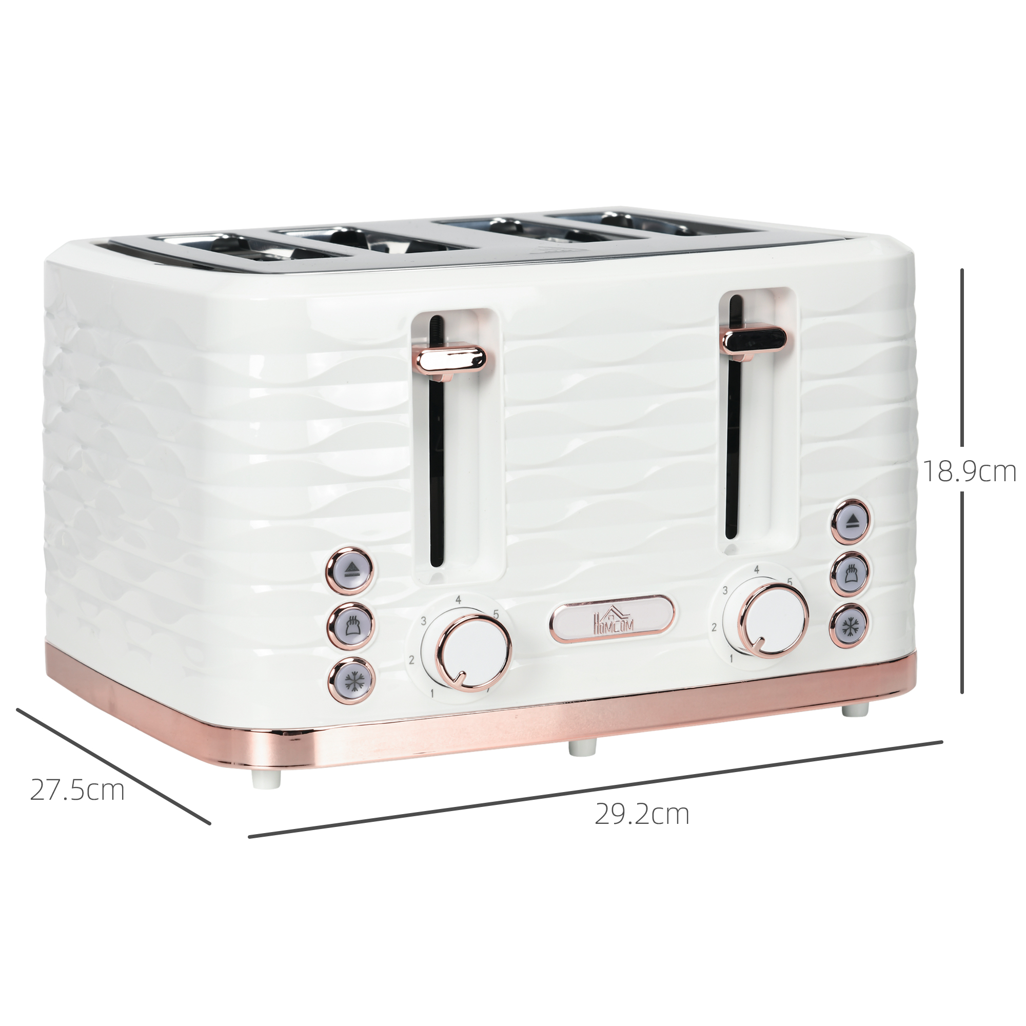 Four-Slice Rippled Toaster - White — image 4