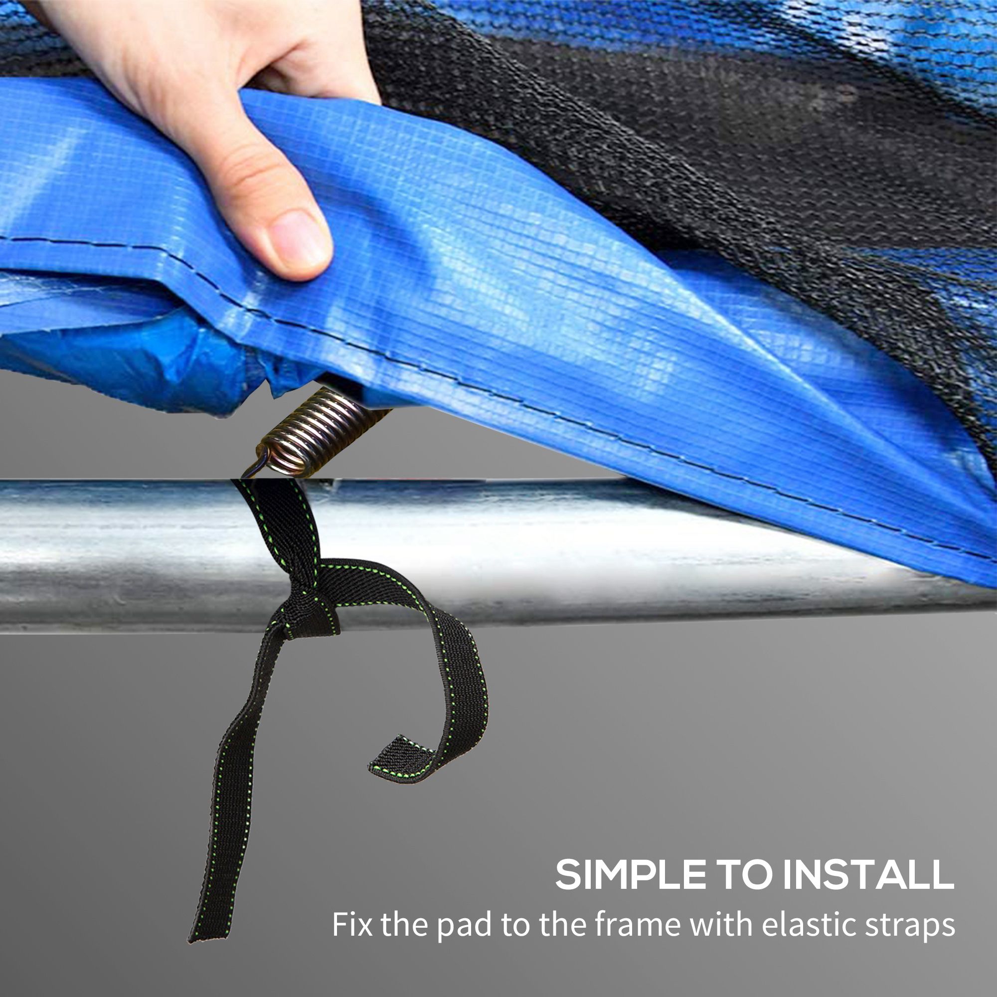 SPORTNOW 12FT Trampoline Spring Cover, Plastic Pad Replacement With Elastic — image 4