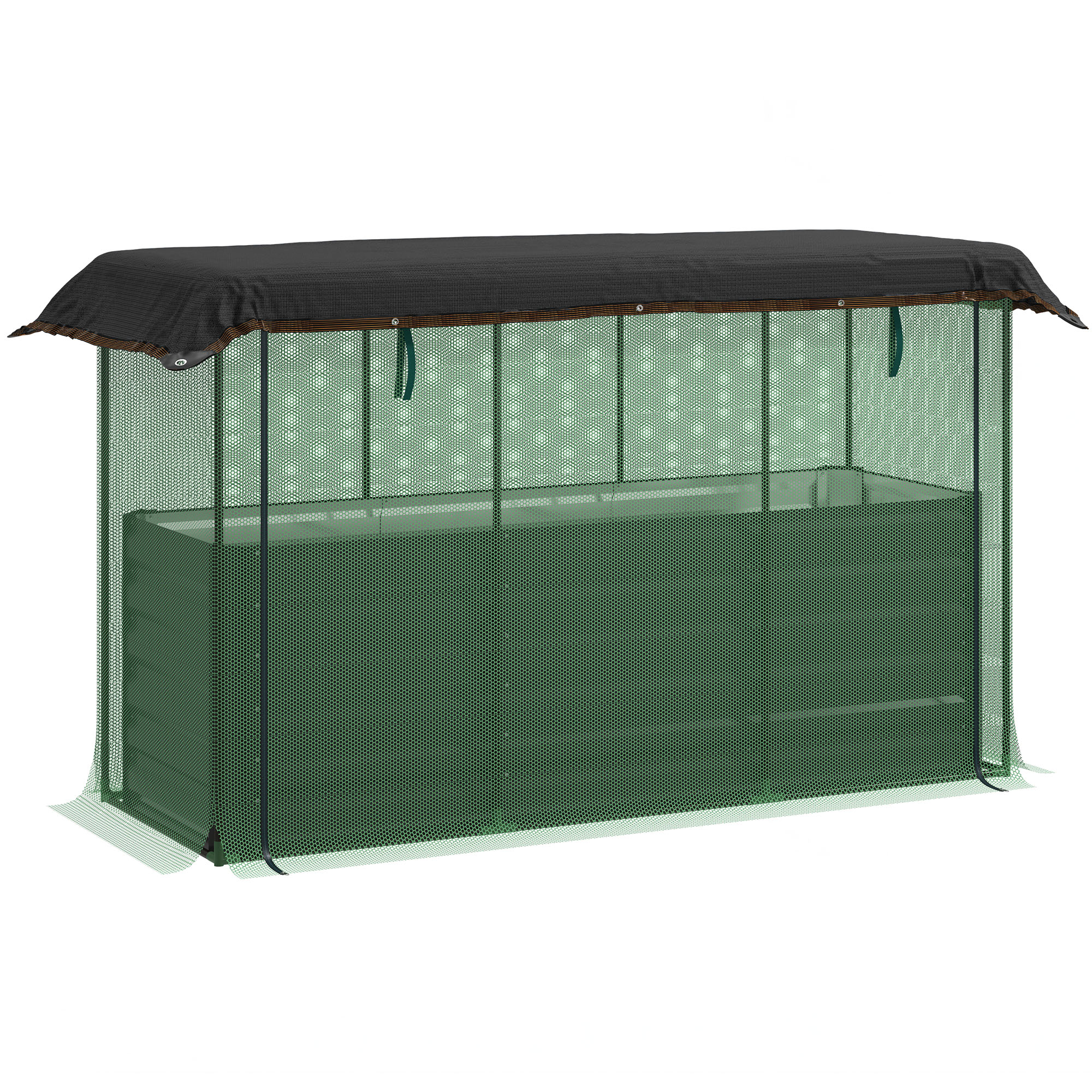 Galvanized Steel Planter Box With Crop Cage And Shade, picture 2 of 2