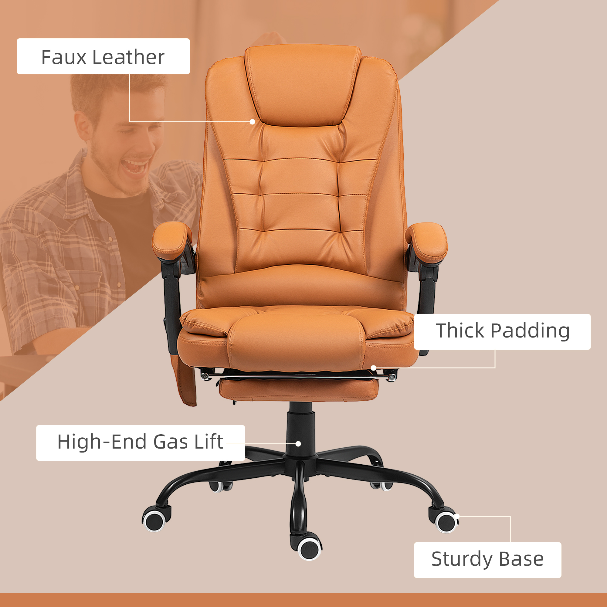 7-Point Vibrating Massage Office Chair High Back Massaging — photo 7