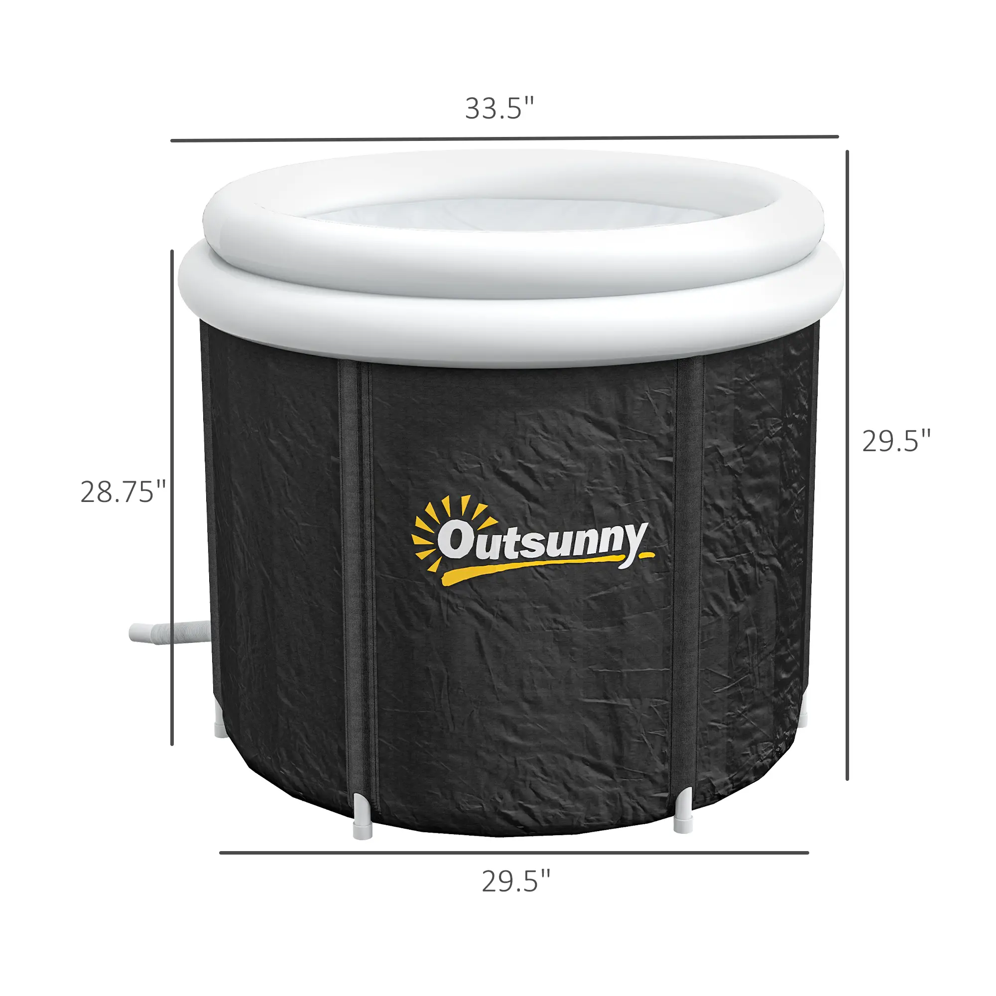 Cold Plunge Tub, Portable Ice Bath Cold Water Therapy Tub with Thermo Lid, for Athletes Recovery, Black