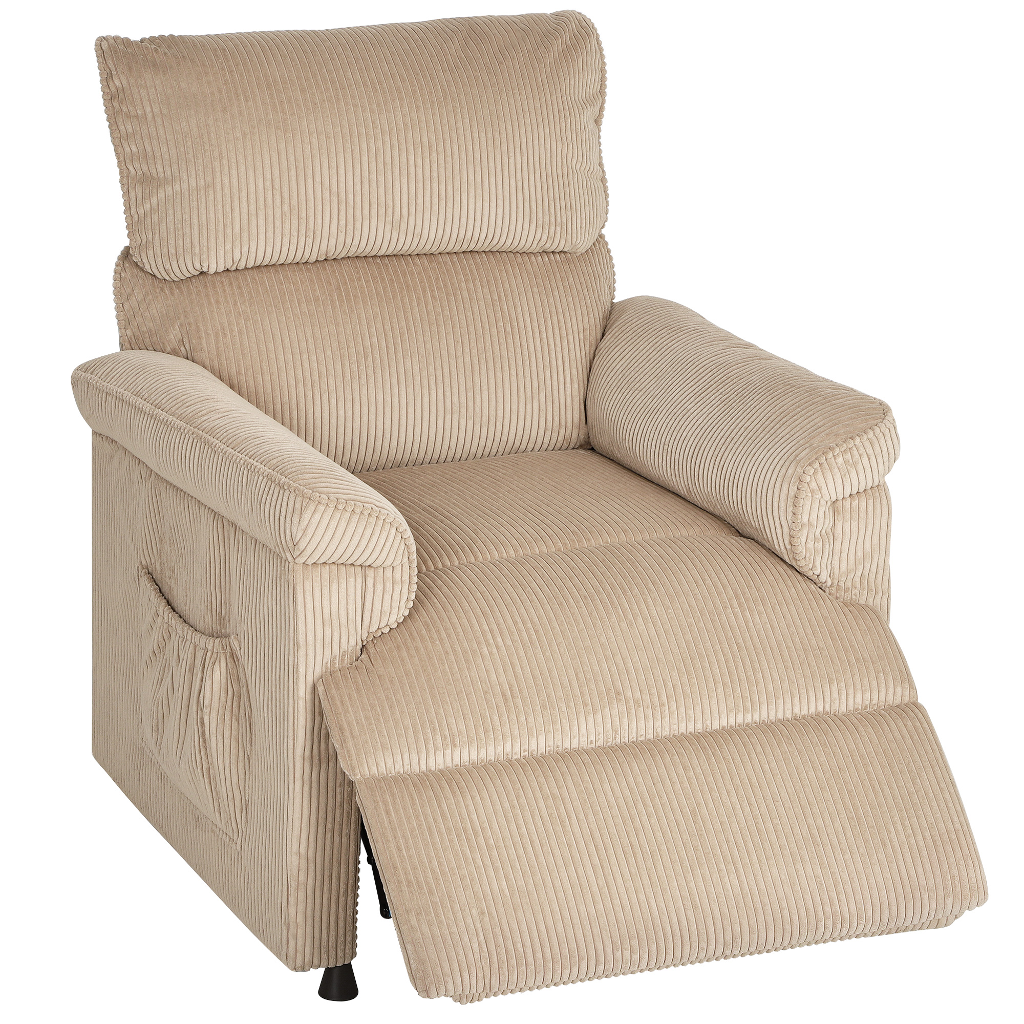 Corduroy Electric Massage Recliner - Brown — image 4