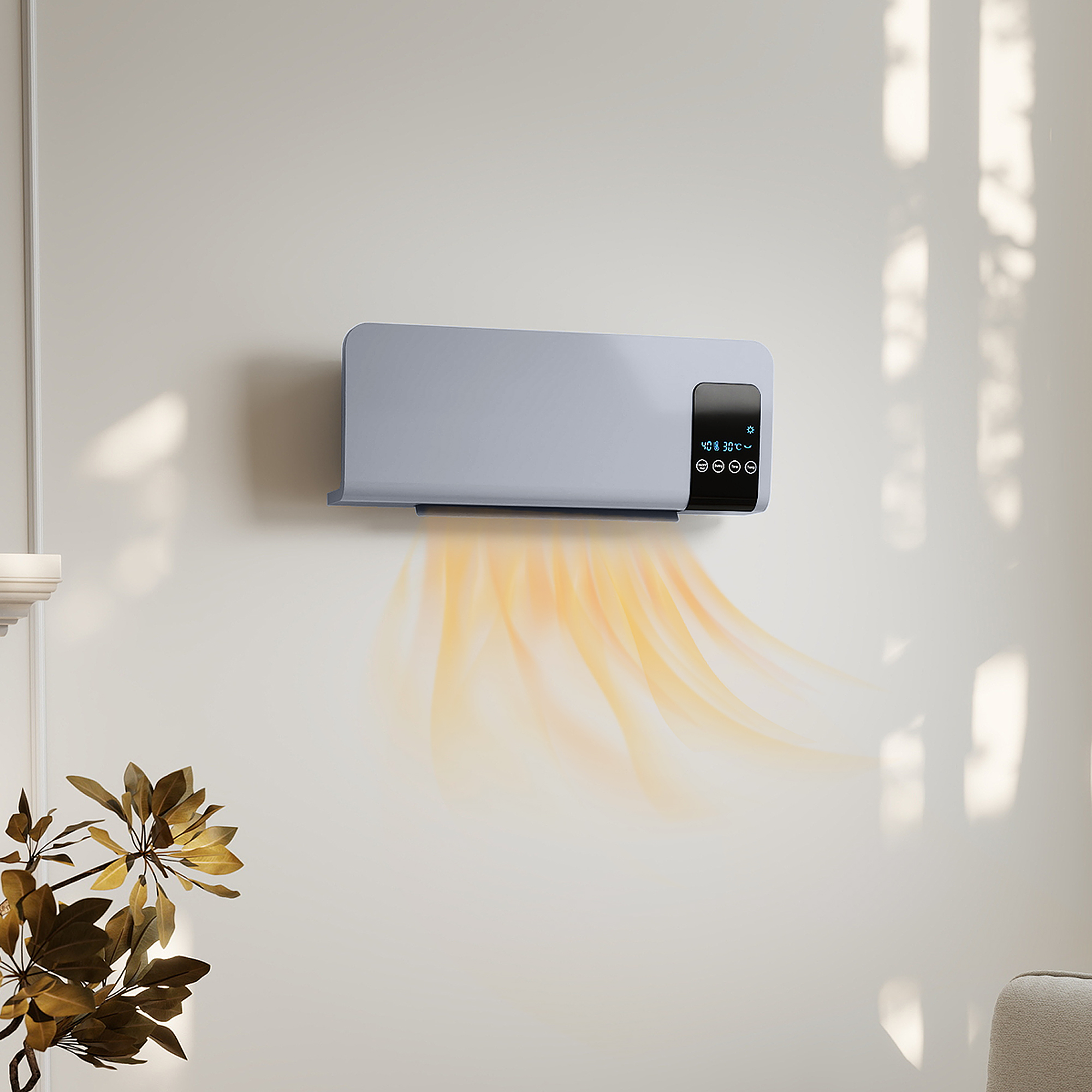2000W Wall Mounted Heater, 18-45C Temperature, Grey — image 5