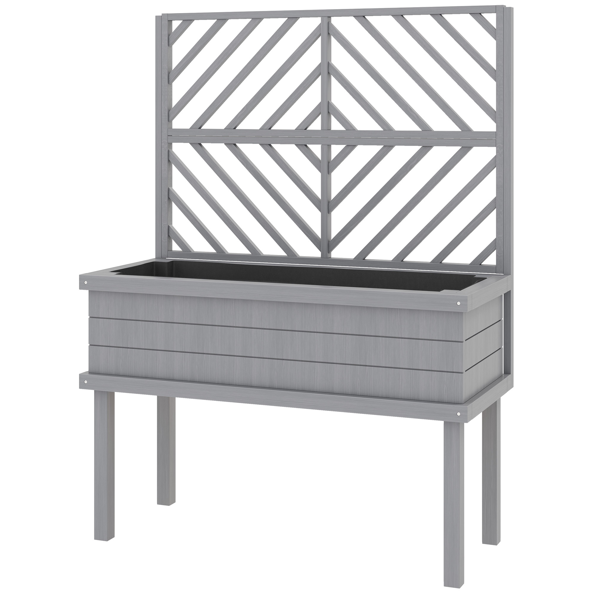 Elevated Wood Planter with Trellis, picture 2 of 2