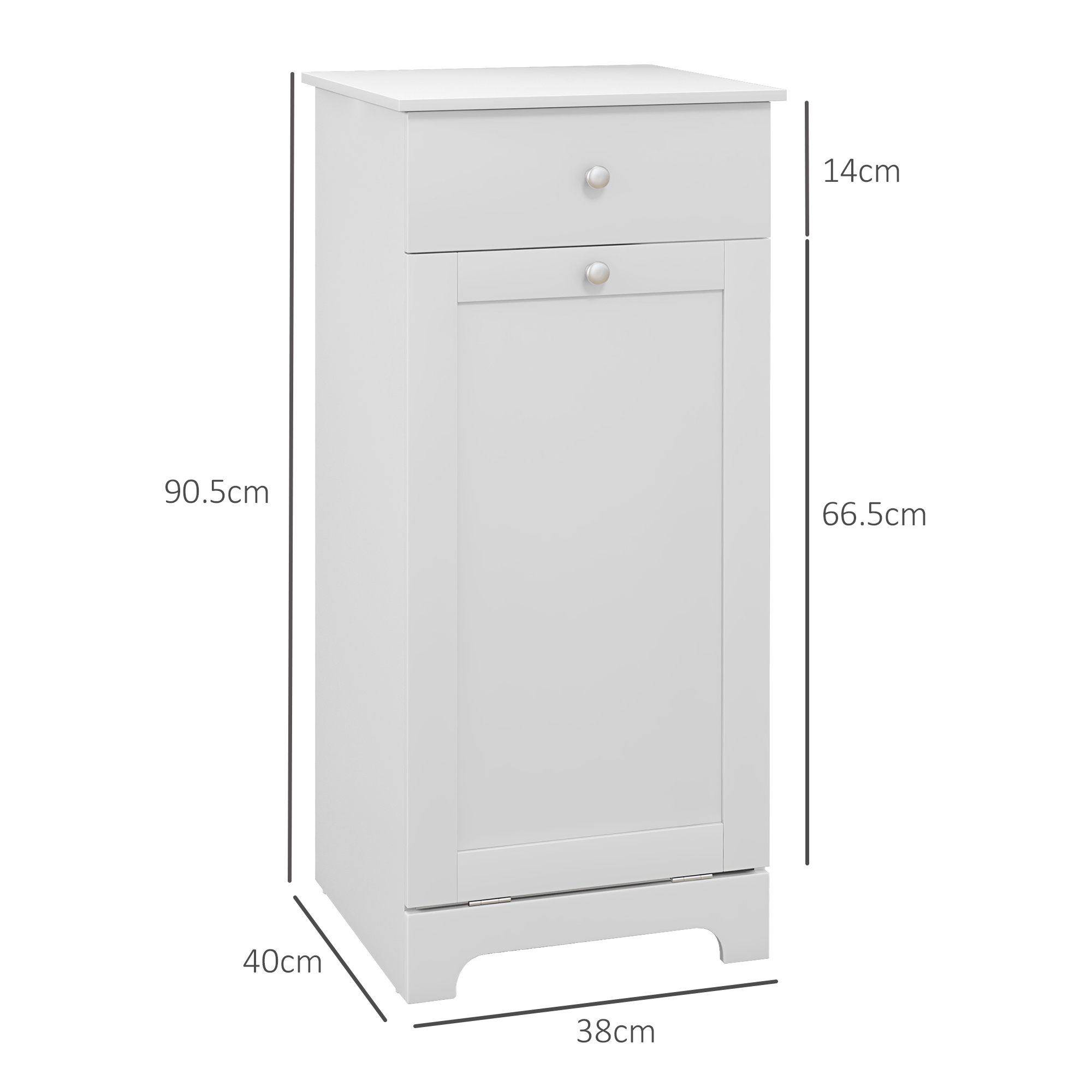 Single Hamper Laundry Storage Cabinet - White — image 4