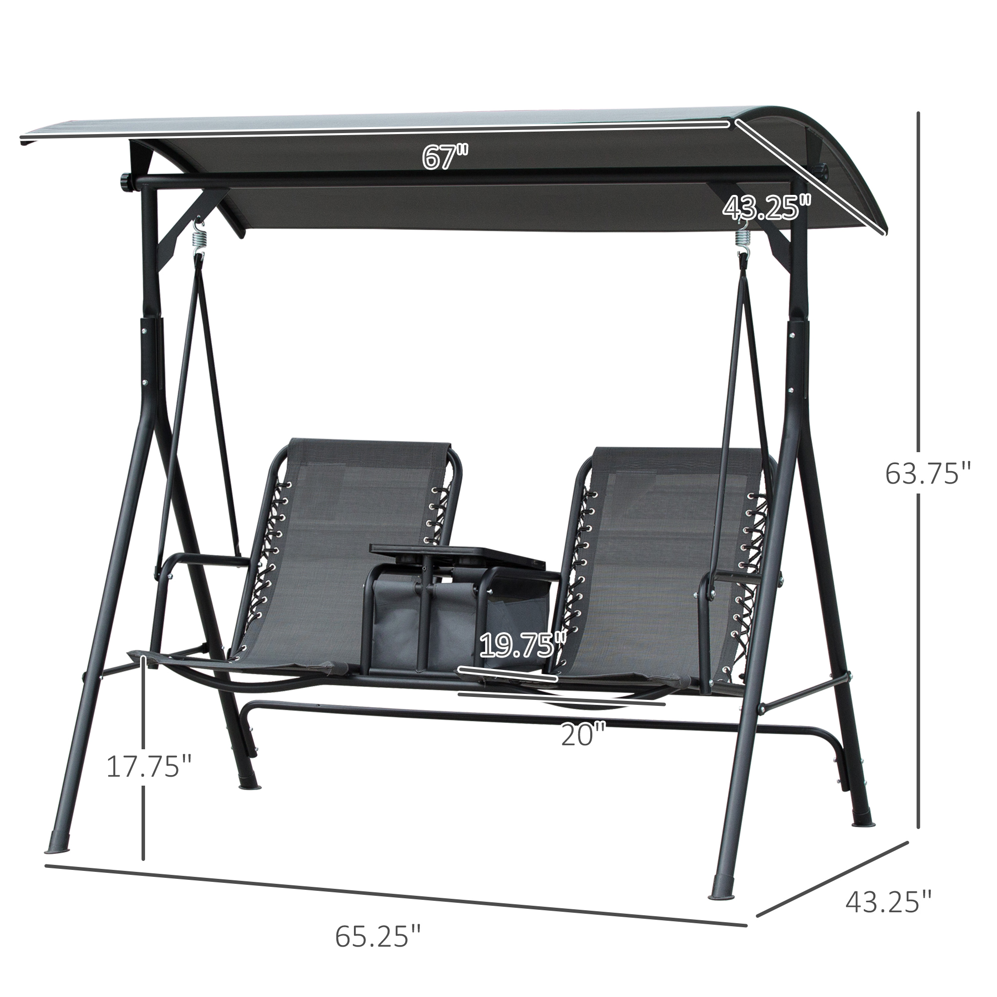 2-Seat Outdoor Porch Swing, picture 2 of 5
