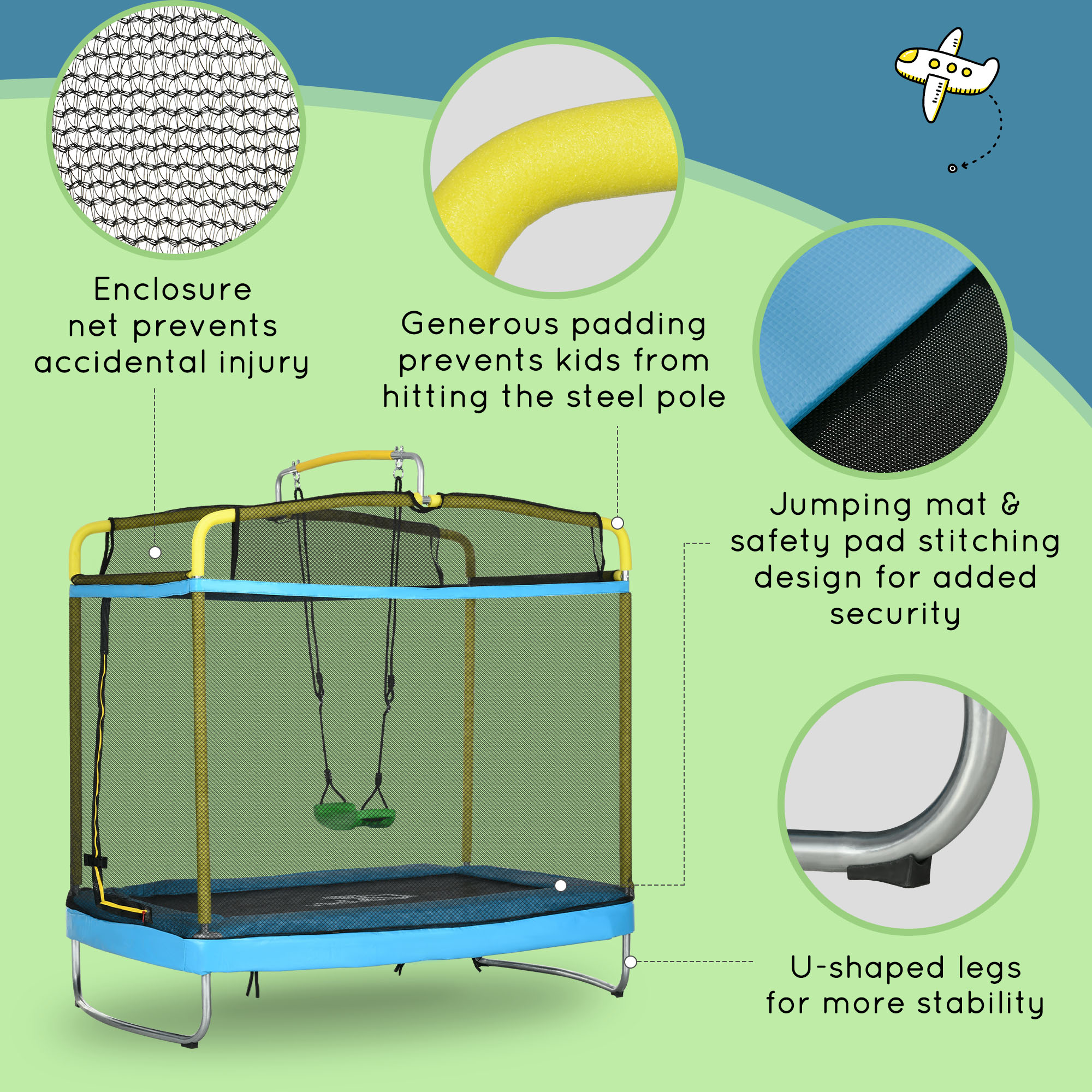 3-in-1 Trampoline for Kids — 6.9 Kids Trampoline with Net — photo 5