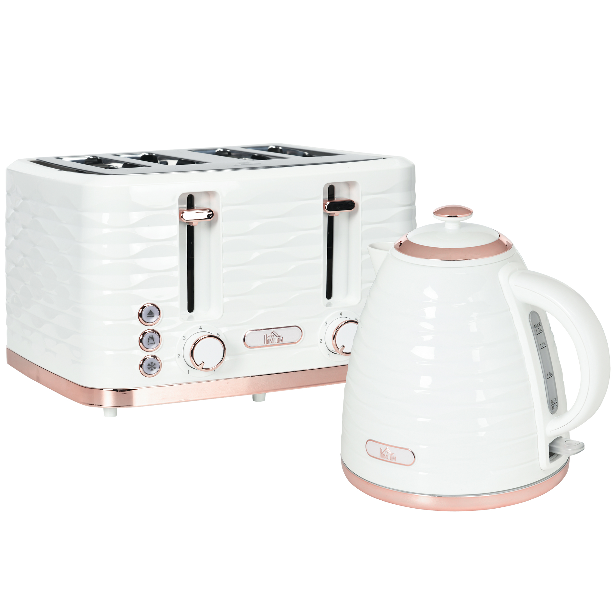 Four-Slice Rippled Toaster - White — image 5