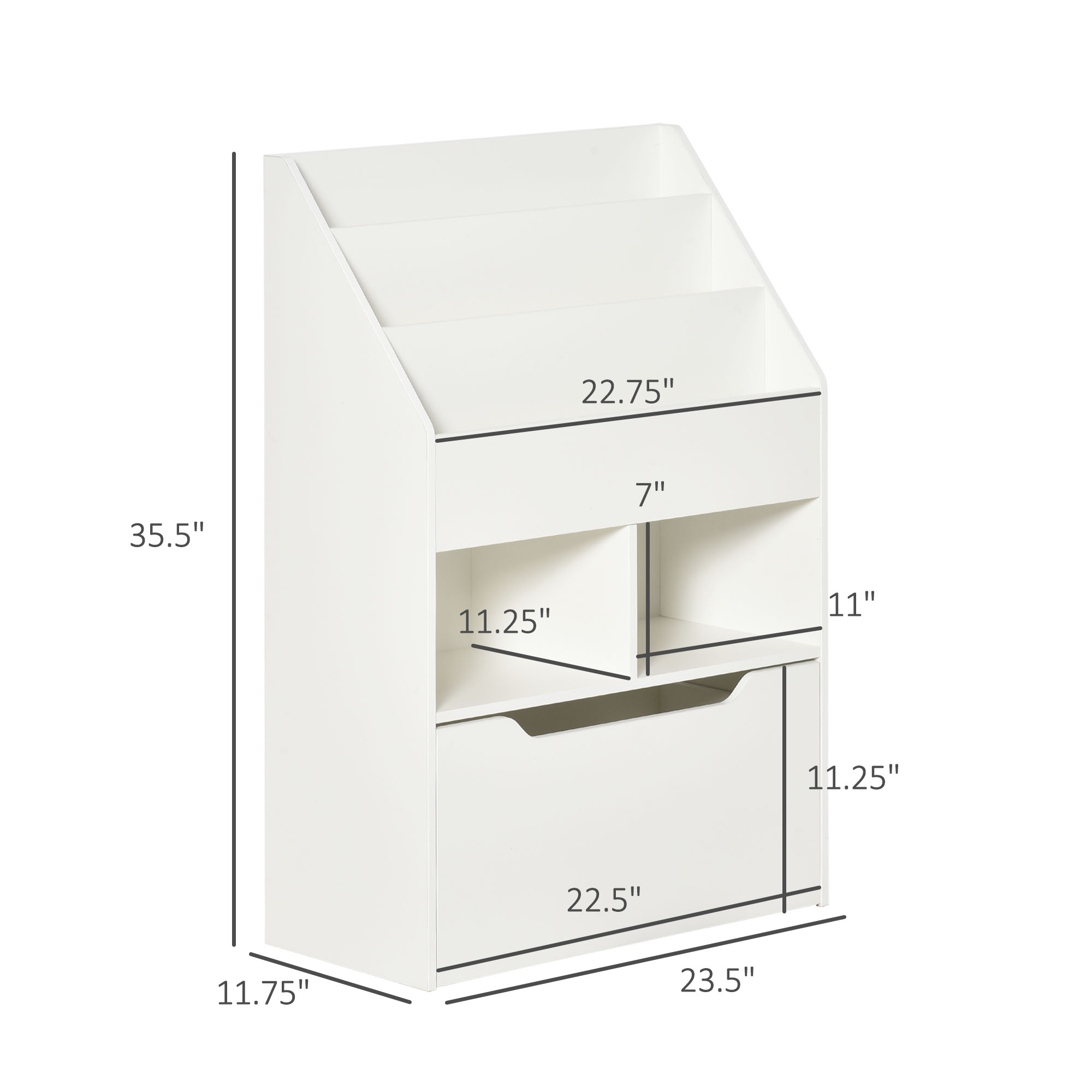 Kids Bookcase Multi-Shelf Book Rack with Mobile Drawer for B view 6