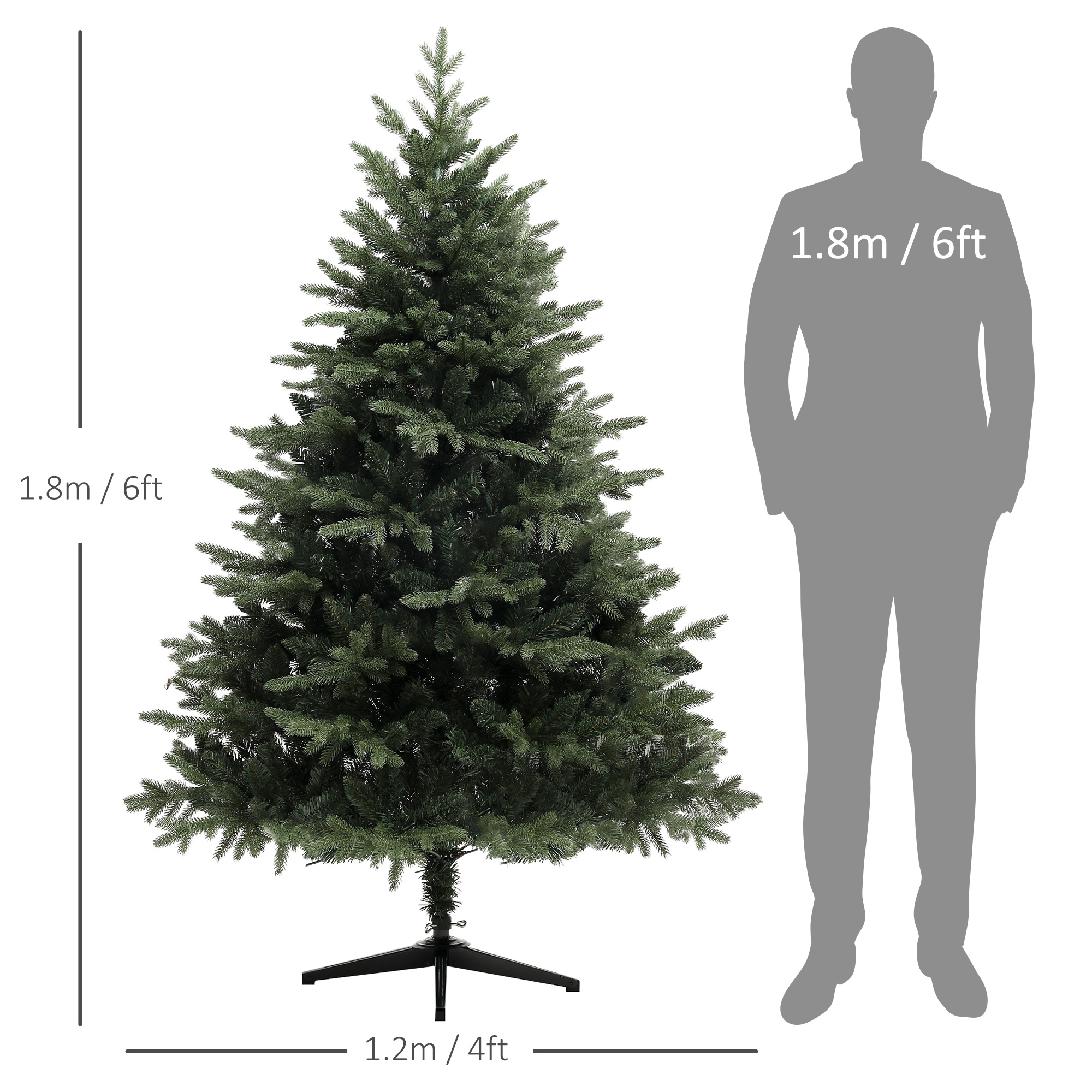 6ft Artificial Spruce Christmas Tree - Green — image 4