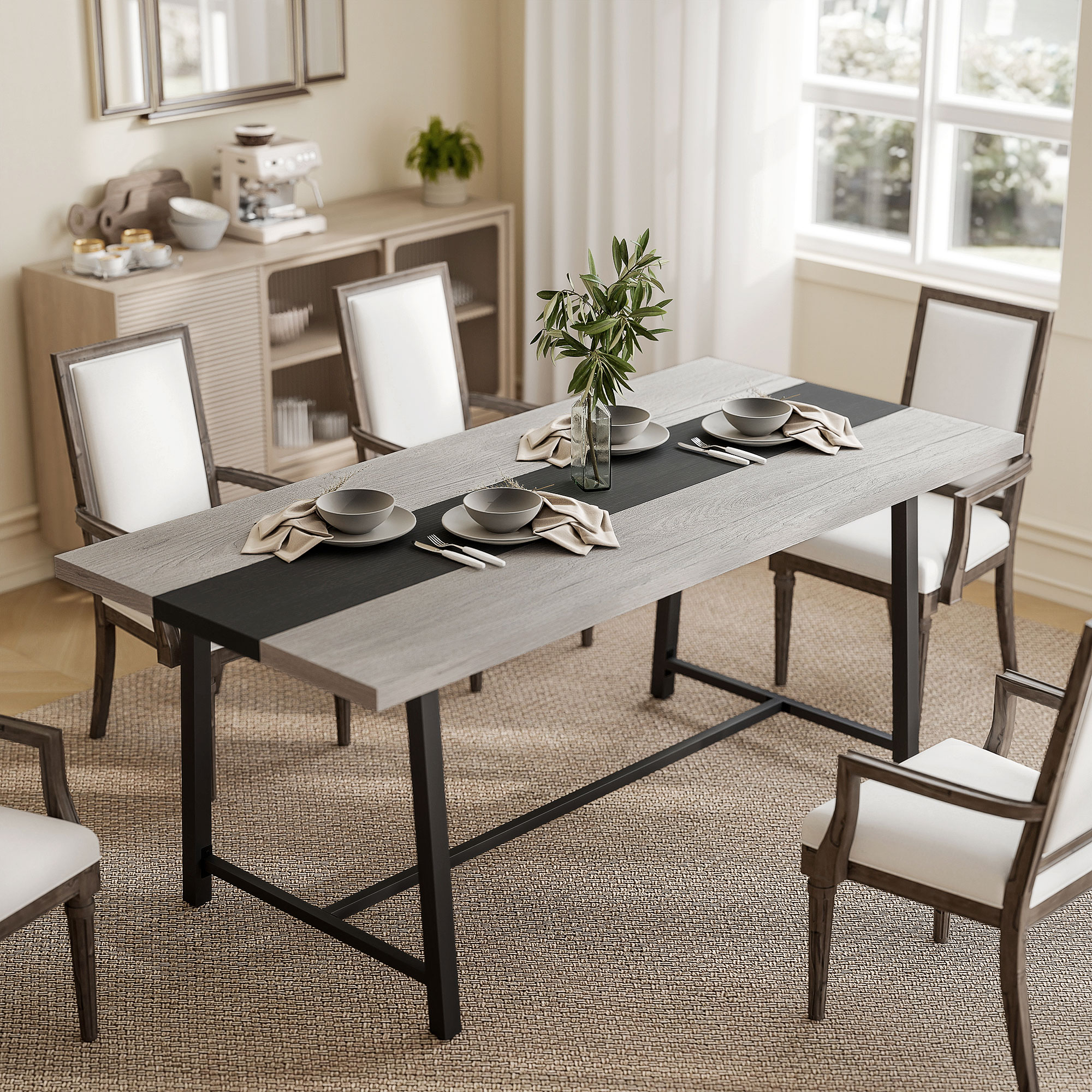 70.9-inch Industrial Dining Table · Gray