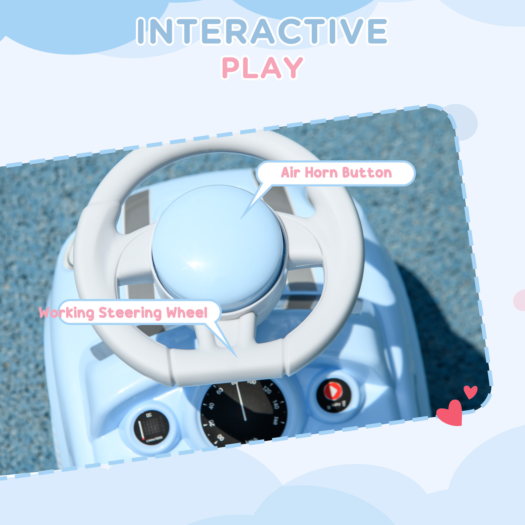 Foot To Floor Ride On Car Sliding W/ Air Horn, Anti-Over-Backwards, 18 To 36 — image 5