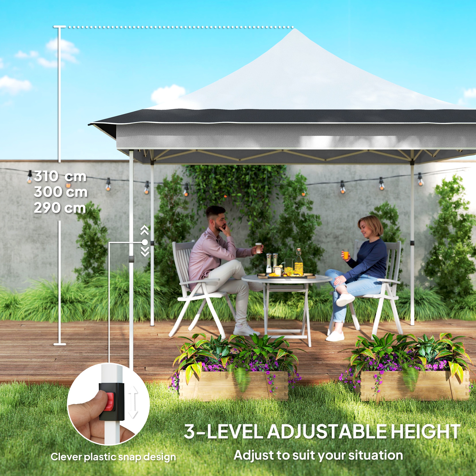 12 x 12 ft. Canopy Tent with Mesh Netting, UPF50+ Pop Up Tent with Carry Bag for Garden, Patio, Light Gray