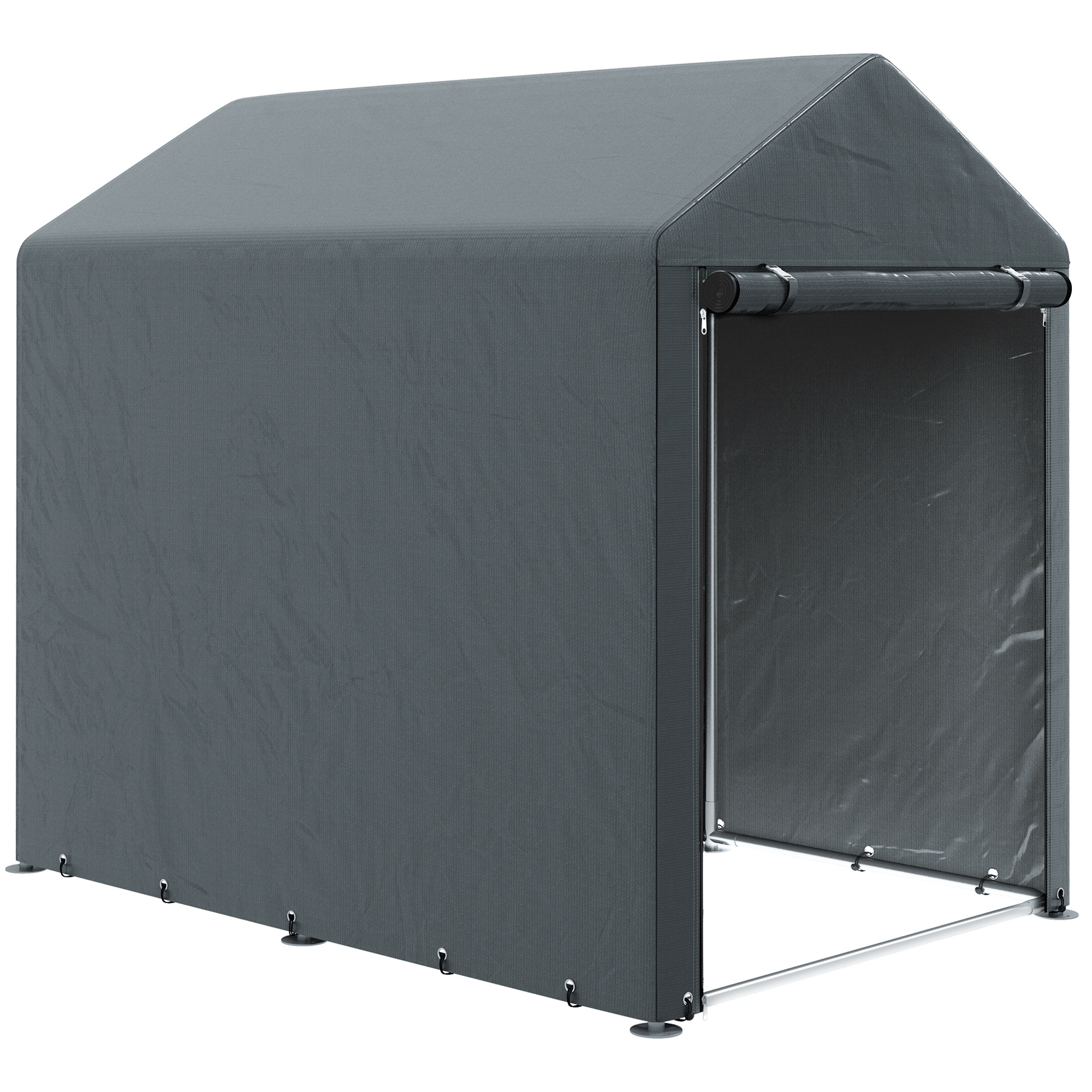 179 X 120cm Temporary Garden Shed, With Accessories - Dark Grey - Image 1