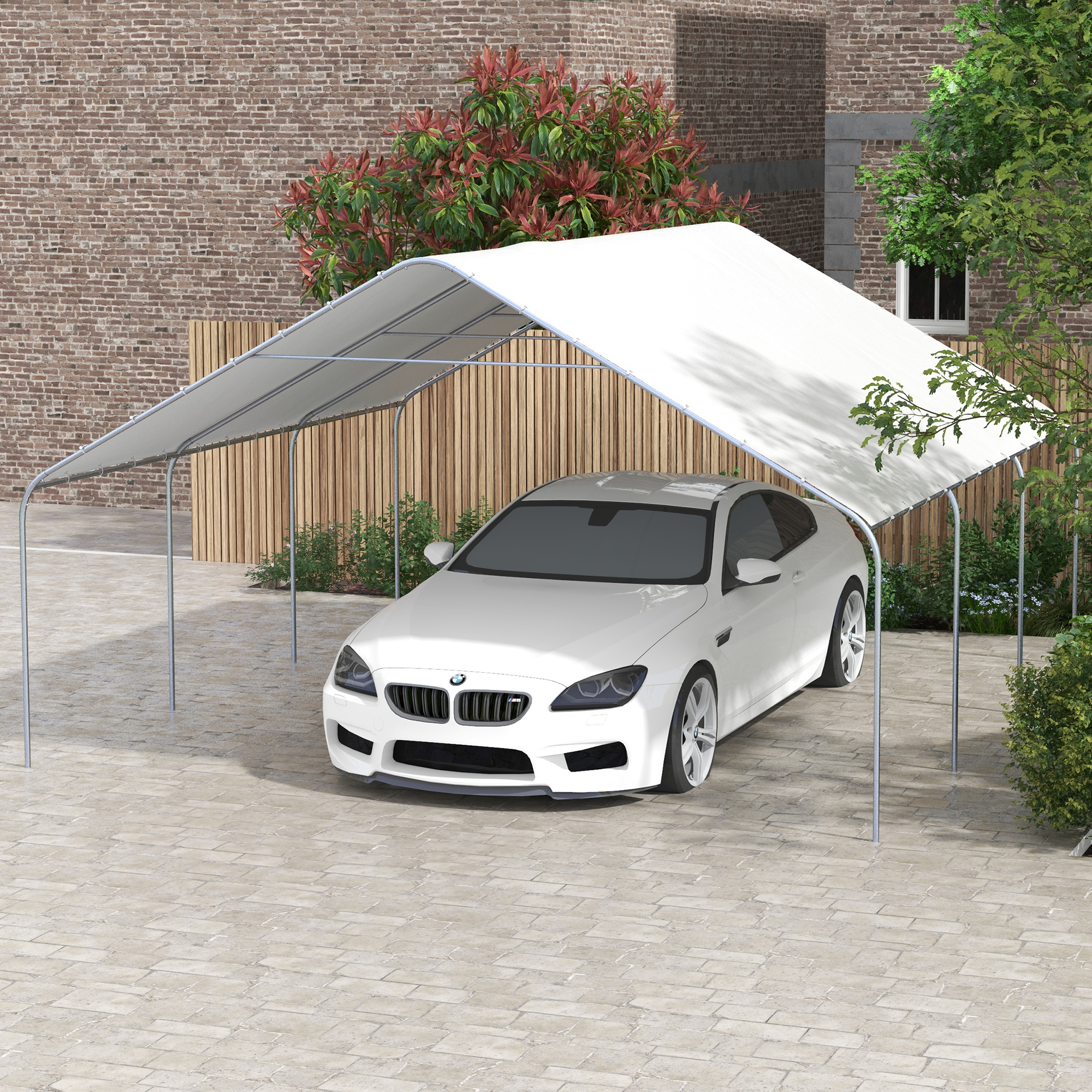 19 x 19.5 Carport, Portable Garage and Patio Canopy Tent, Anti-UV Cover for Car, Truck, Boat, Catering, Wedding