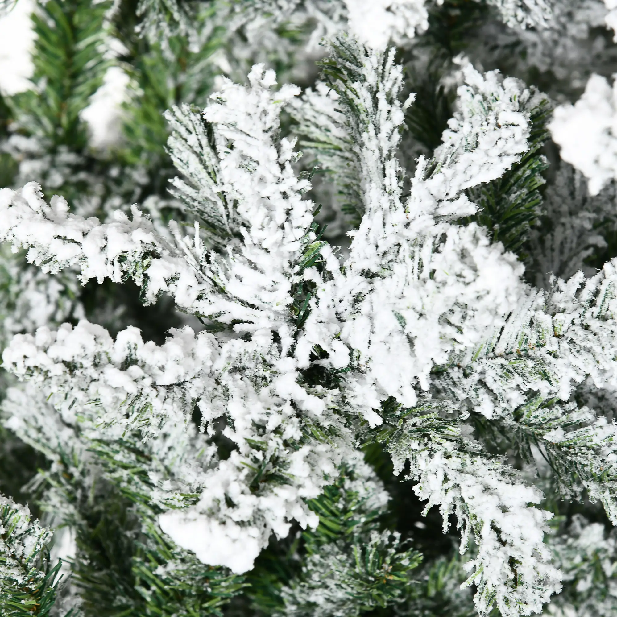 9 Tall Unlit Snow Flocked Pine Artificial Christmas Tree with Realistic Branches, Green
