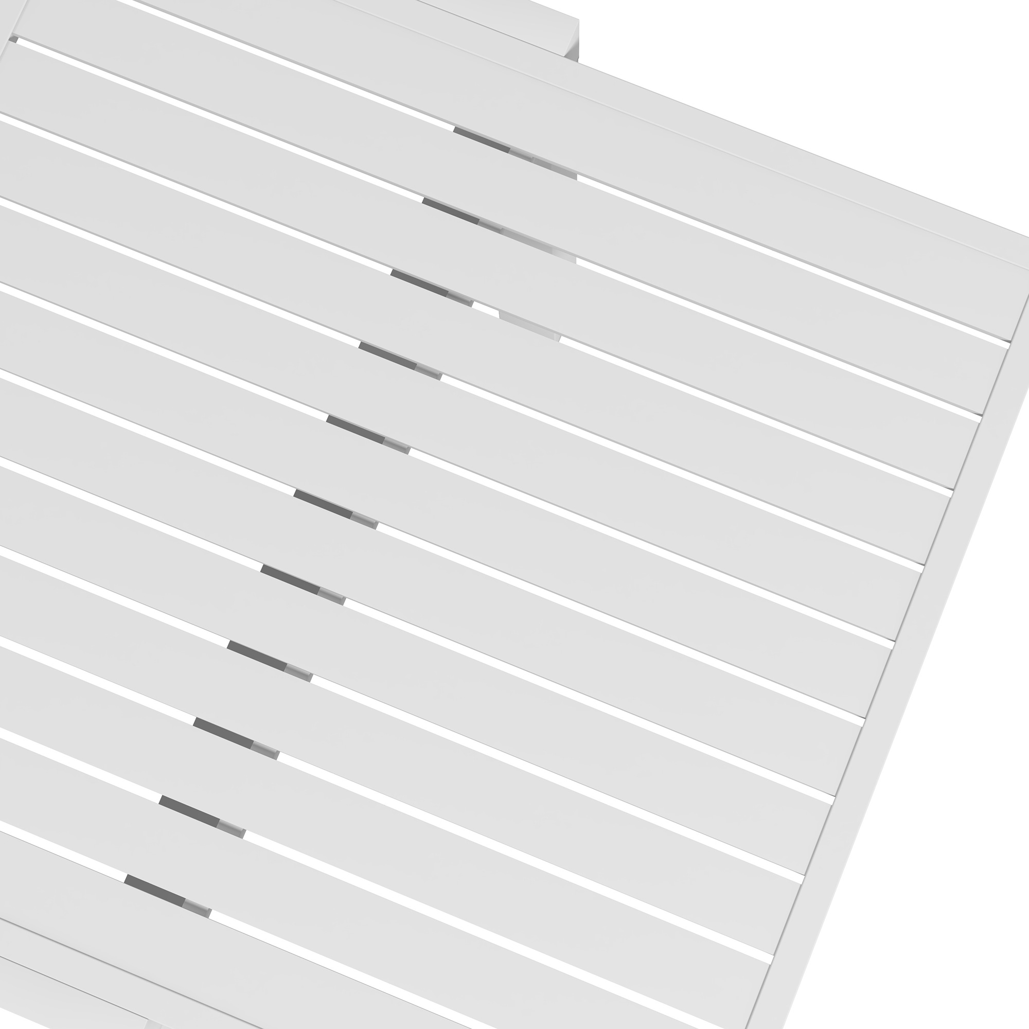 Expandable Patio Table, Outdoor Dining Table for 4-6 with Aluminum Frame for Garden, Lawn, Balcony Terrace, White