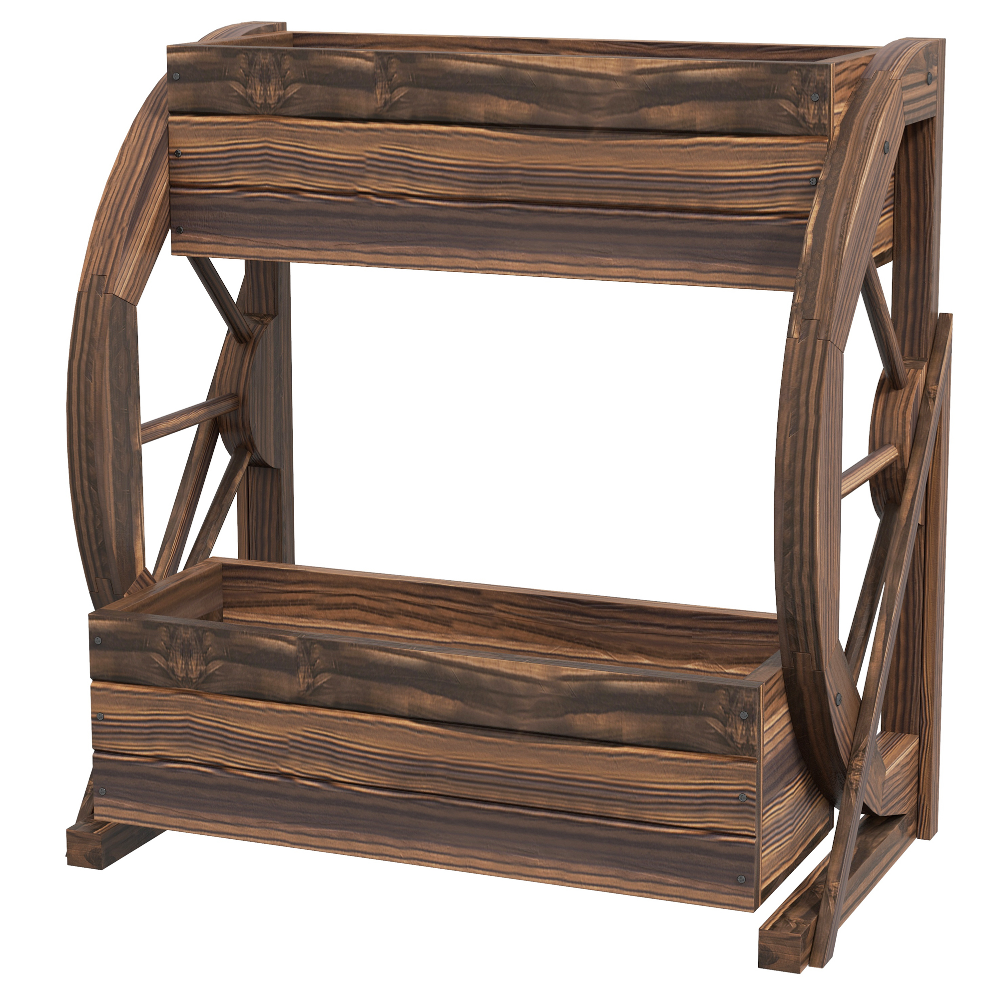 Wooden Wagon Planter Box, 2-Tier, picture 2 of 2