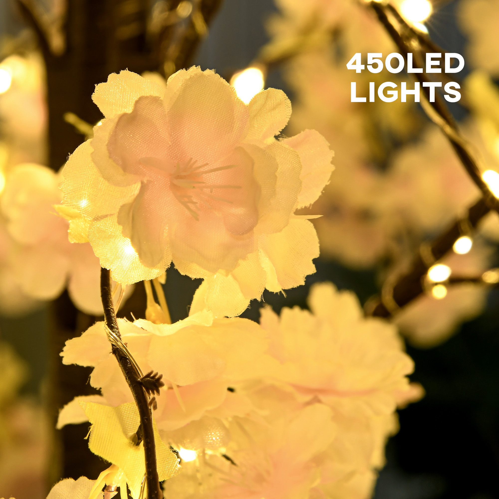 450 LED Light Decorative Artificial Blossom Tree - Pink — image 3