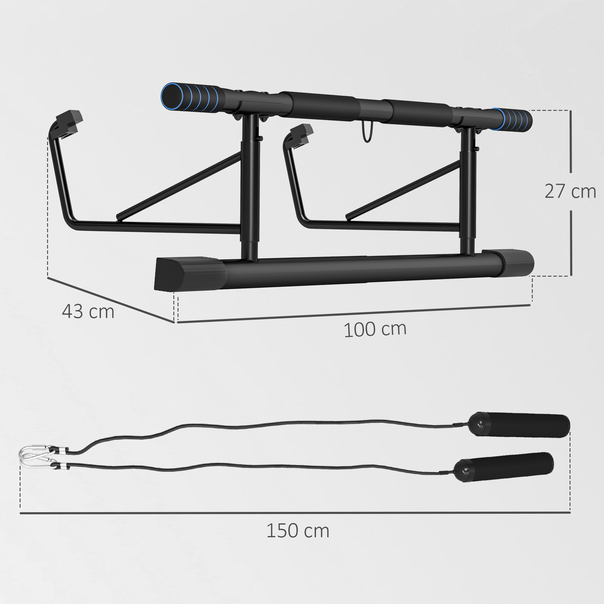 SPORTNOW Pull-Up Bar, No-Drilling Chin-Up Push-Up Stand With Resistance Bands — image 3