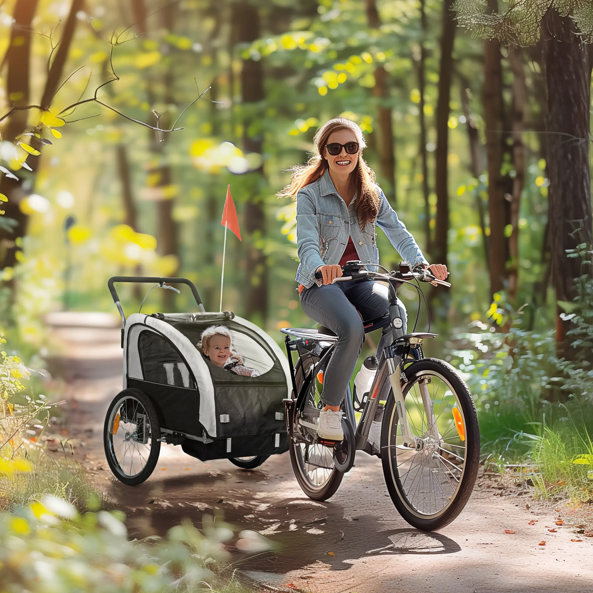 2-Seat Elite 360 Swivel Bike Trailer